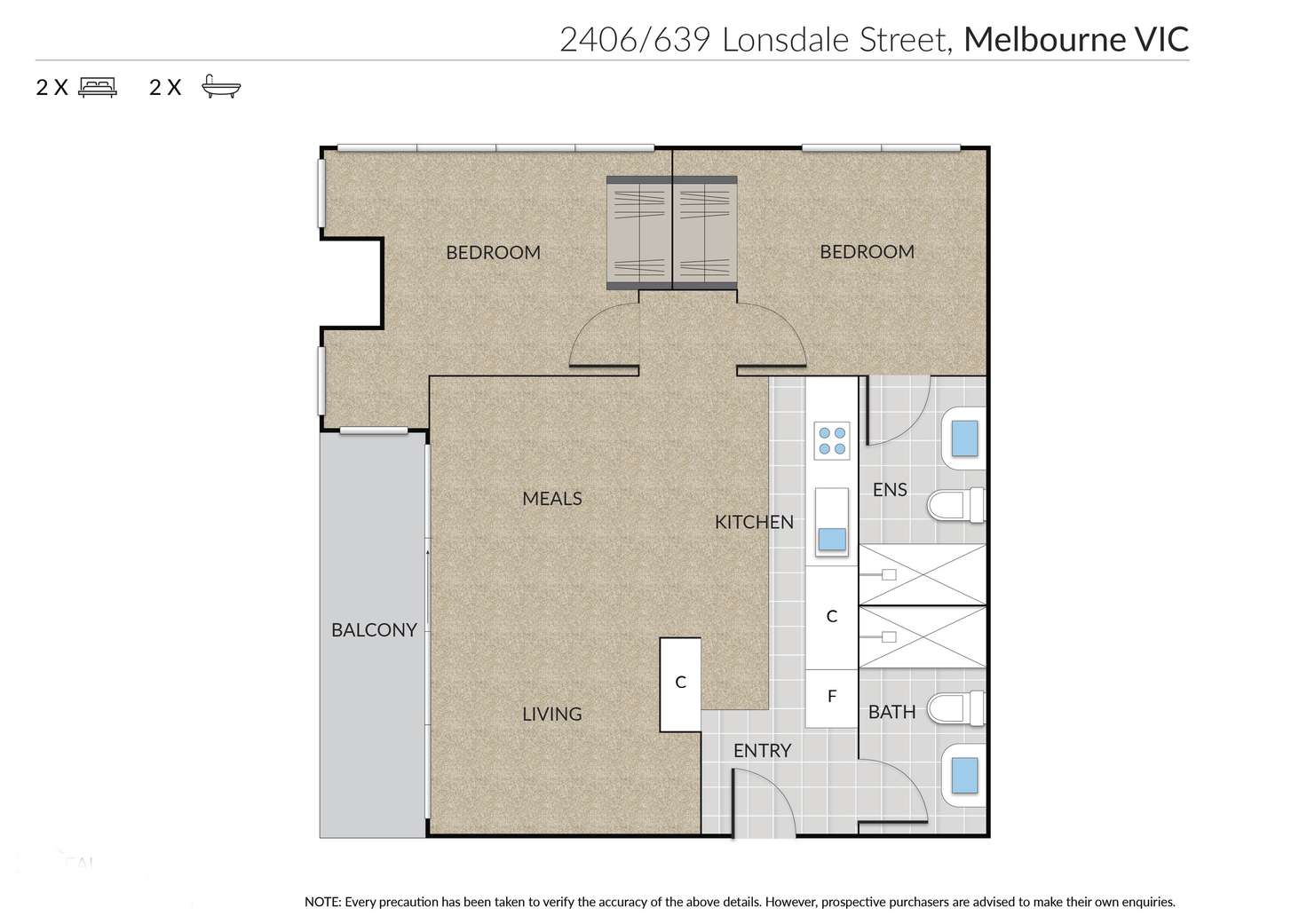 Floorplan of Homely apartment listing, 2406/639 Lonsdale st, Melbourne VIC 3000