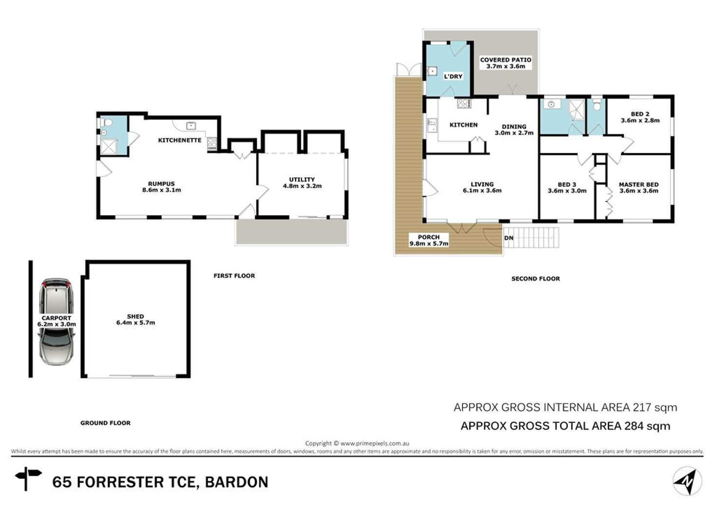 Floorplan of Homely house listing, 65 Forrester Terrace, Bardon QLD 4065