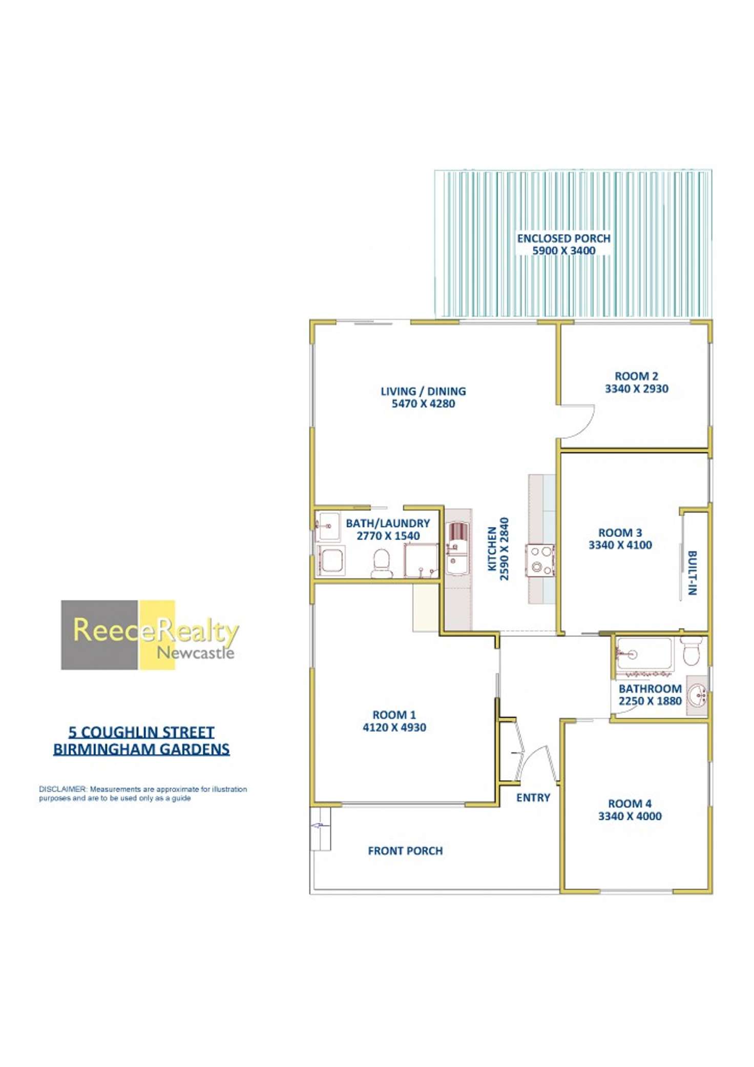 Floorplan of Homely house listing, 5 Coughlin Street, Birmingham Gardens NSW 2287