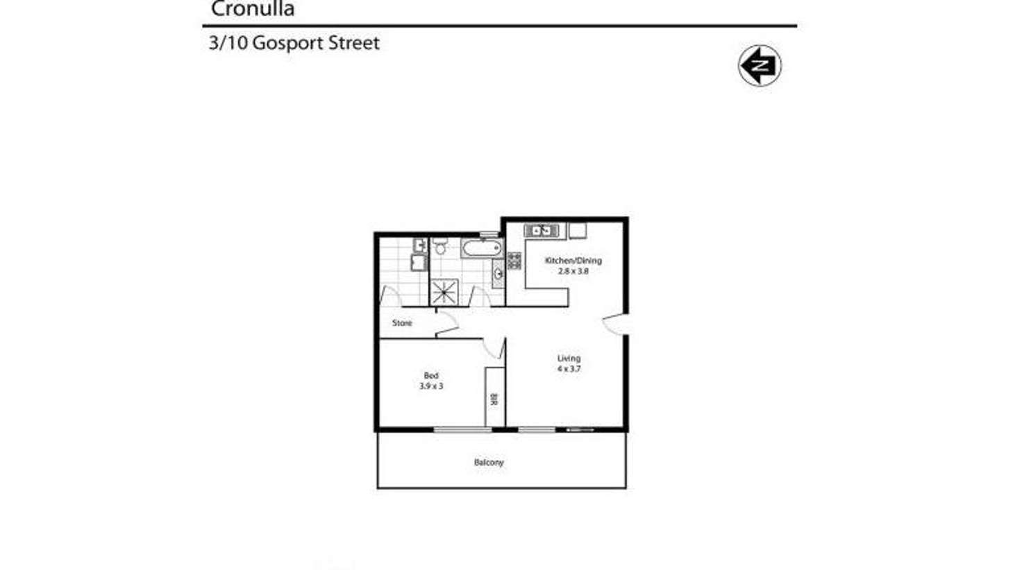 Floorplan of Homely apartment listing, 3/10 Gosport Street, Cronulla NSW 2230
