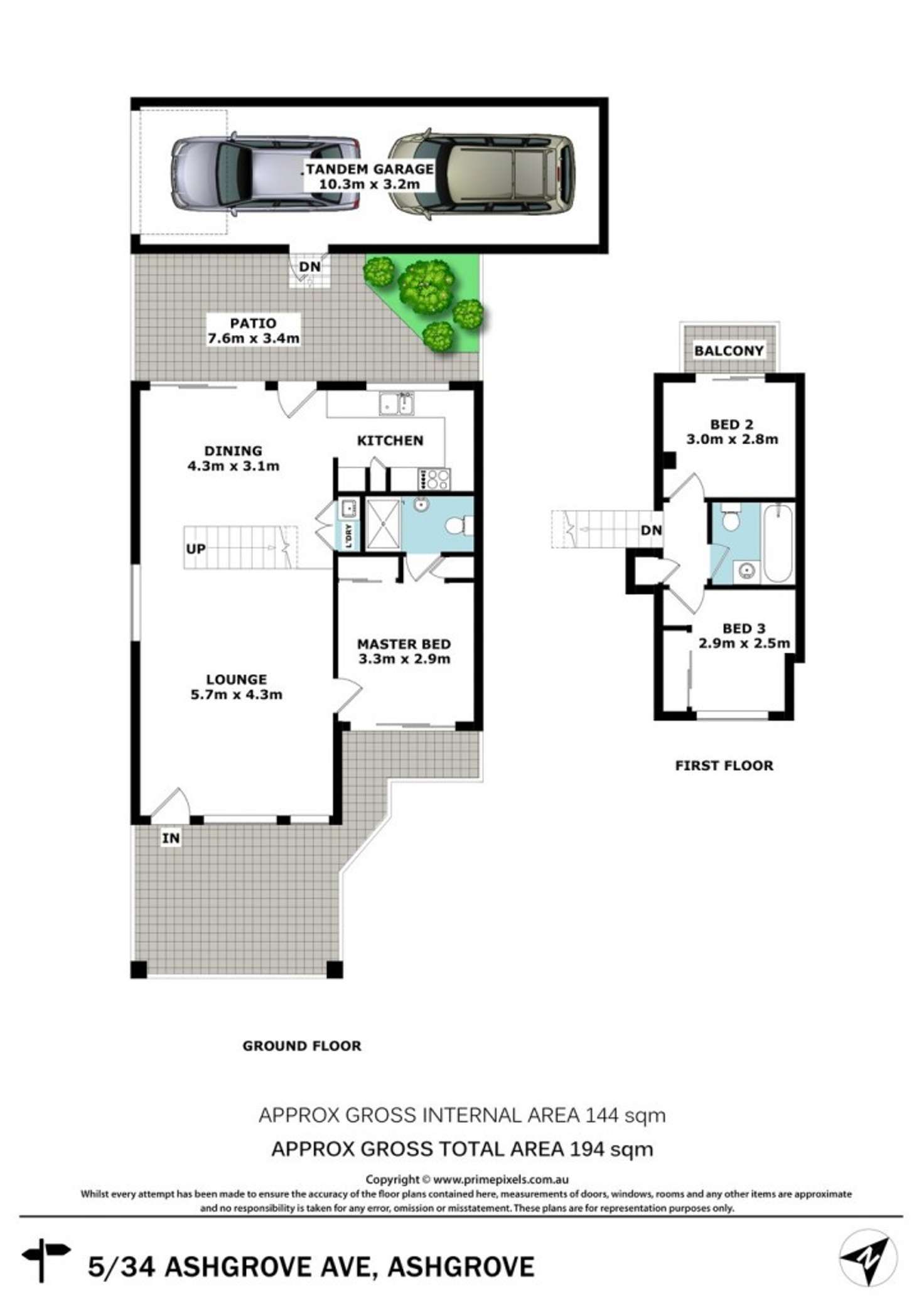 Floorplan of Homely townhouse listing, 5/34 Ashgrove Avenue, Ashgrove QLD 4060