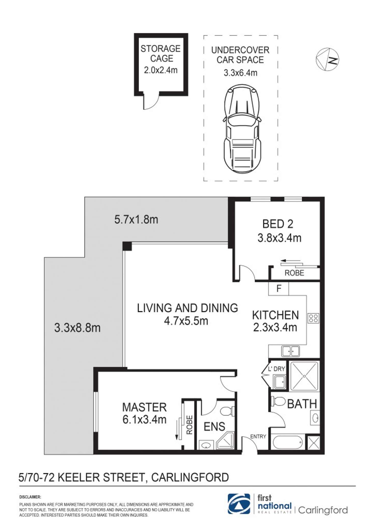 Floorplan of Homely apartment listing, 5/70-72 Keeler Street, Carlingford NSW 2118
