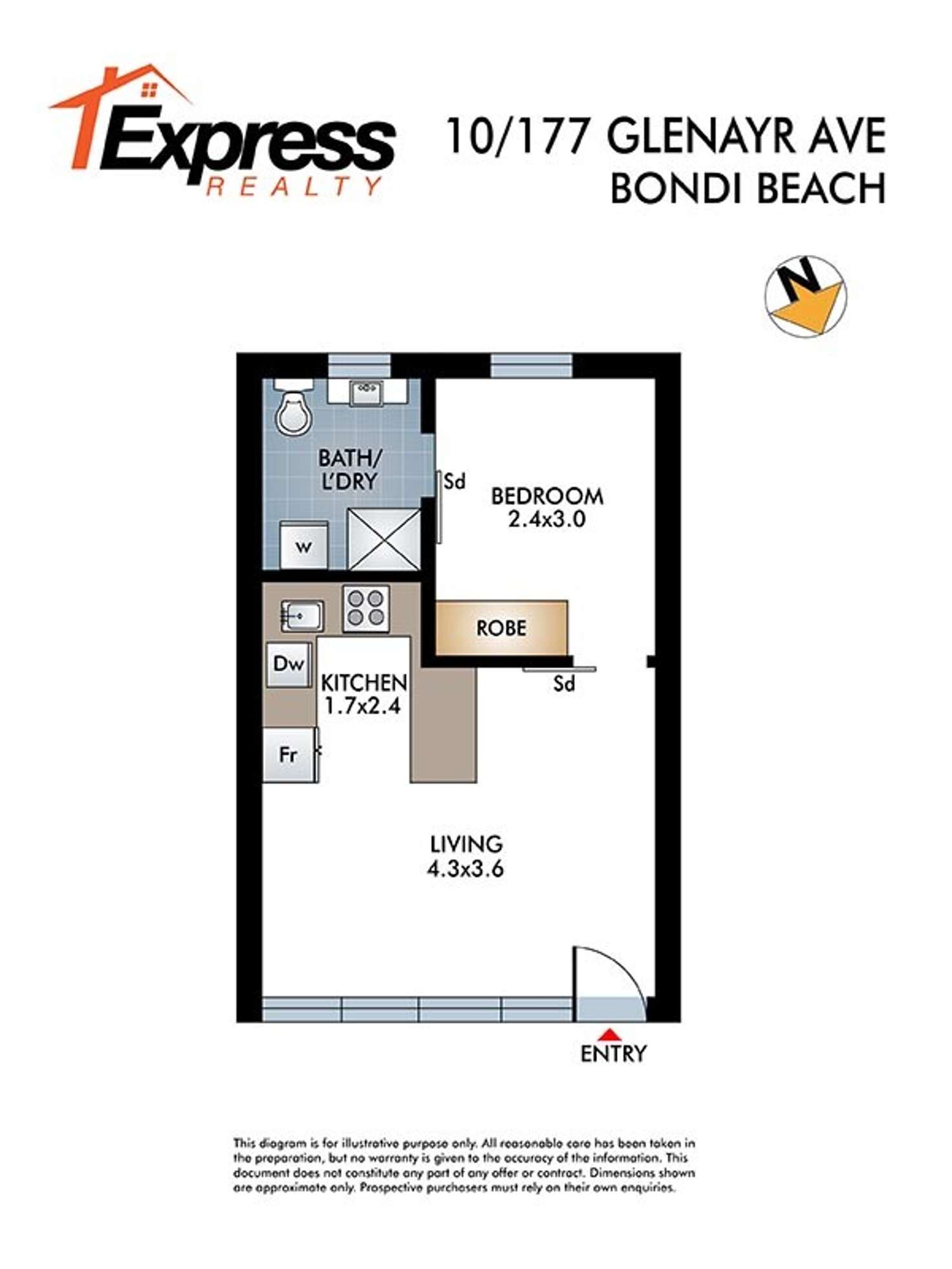 Floorplan of Homely apartment listing, 10/177 Glenayr Ave, Bondi Beach NSW 2026