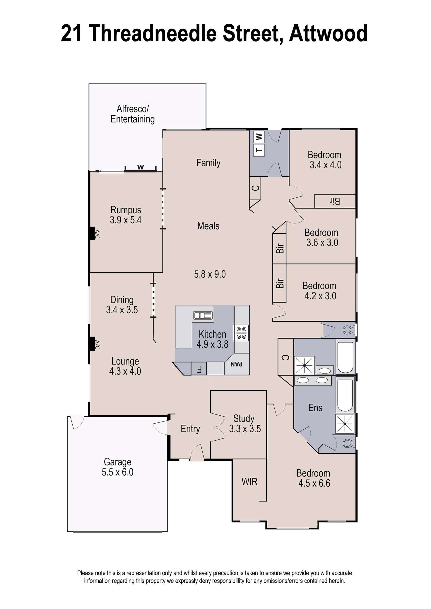 Floorplan of Homely house listing, 21 Threadneedle Street (Cambridge Gardens), Attwood VIC 3049