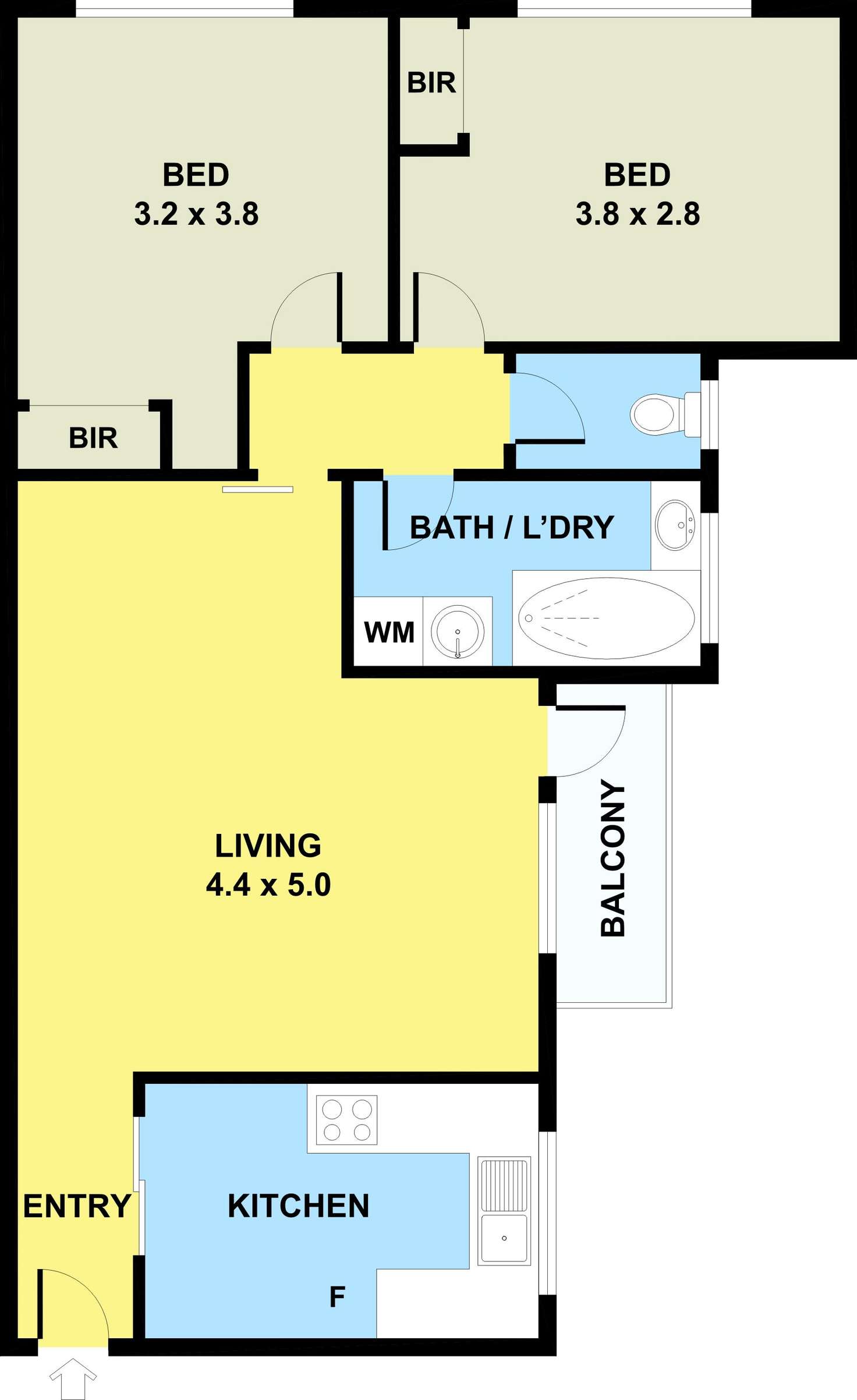 Floorplan of Homely apartment listing, 2/389 Barkly Street, Footscray VIC 3011