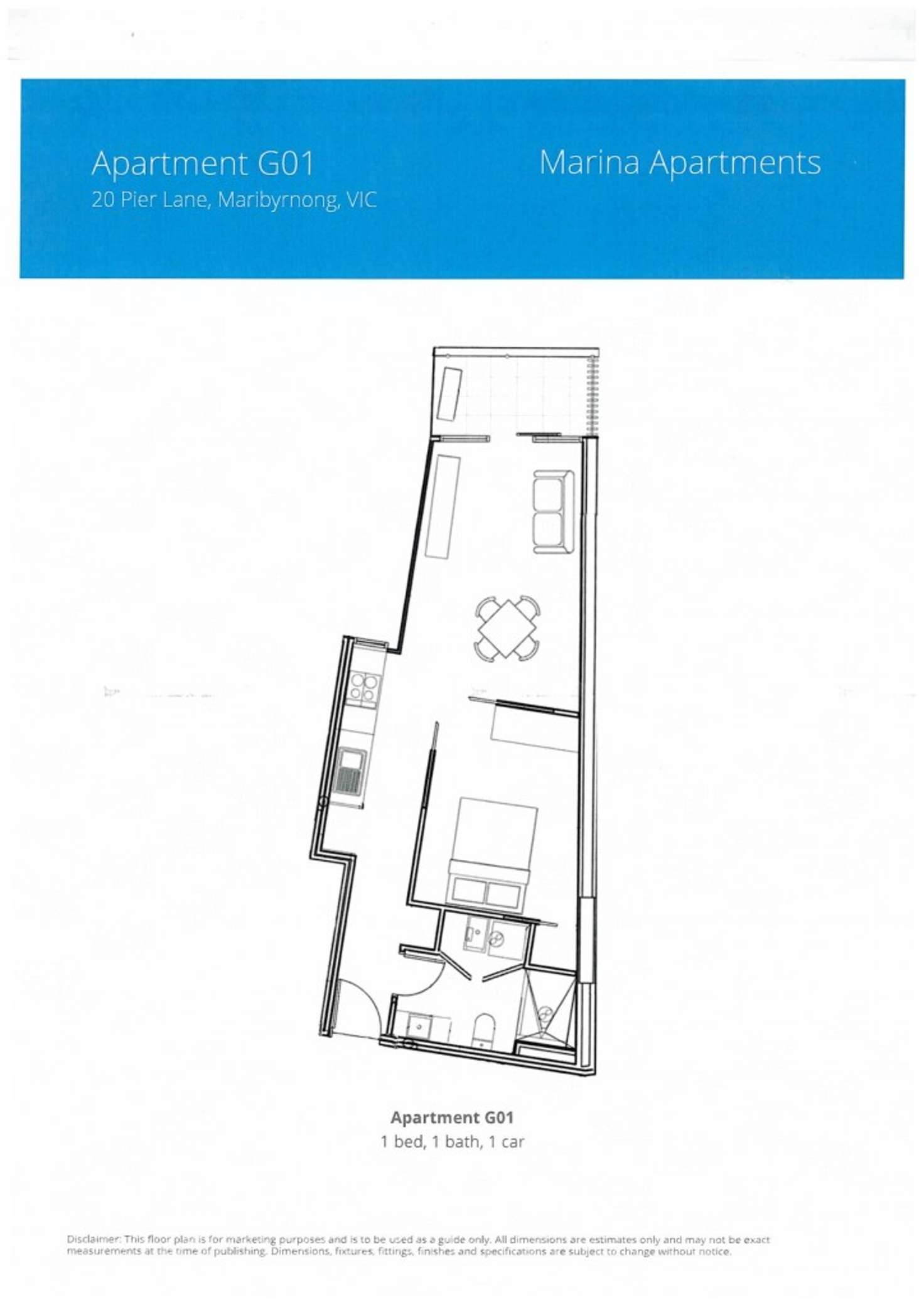 Floorplan of Homely apartment listing, G1/20 Pier Lane, Maribyrnong VIC 3032