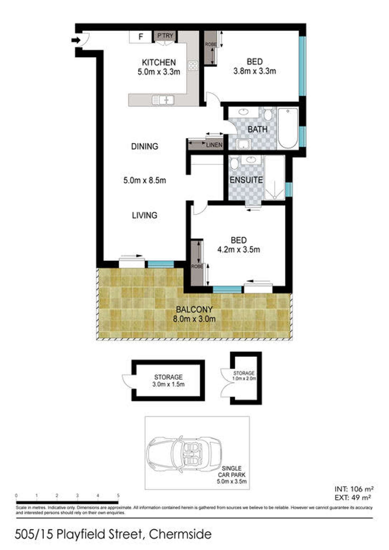 Floorplan of Homely apartment listing, 505/15 Playfield Street, Chermside QLD 4032