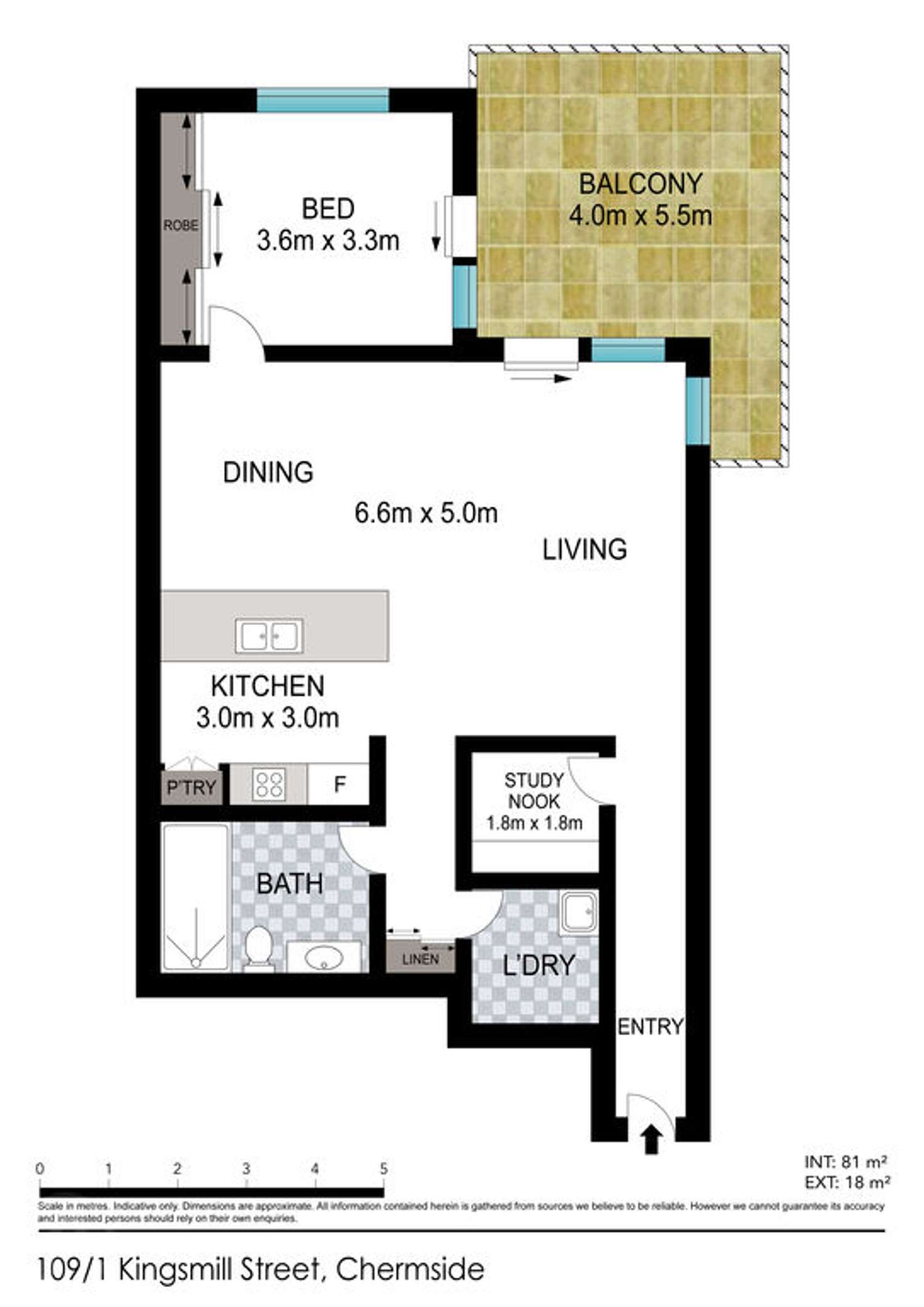 Floorplan of Homely apartment listing, 109/1 Kingsmill Street, Chermside QLD 4032