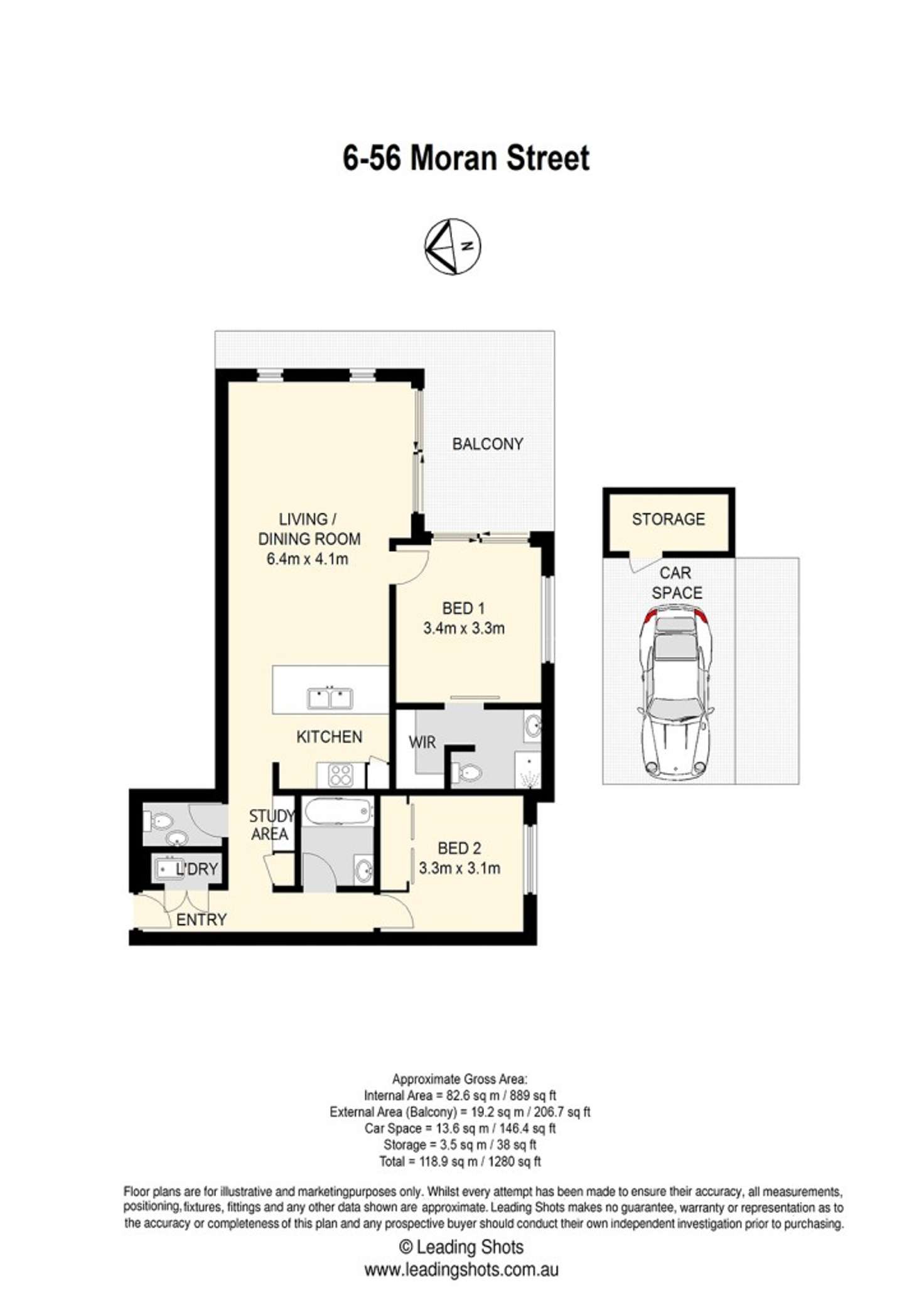Floorplan of Homely unit listing, 6/56 Moran Street, Alderley QLD 4051