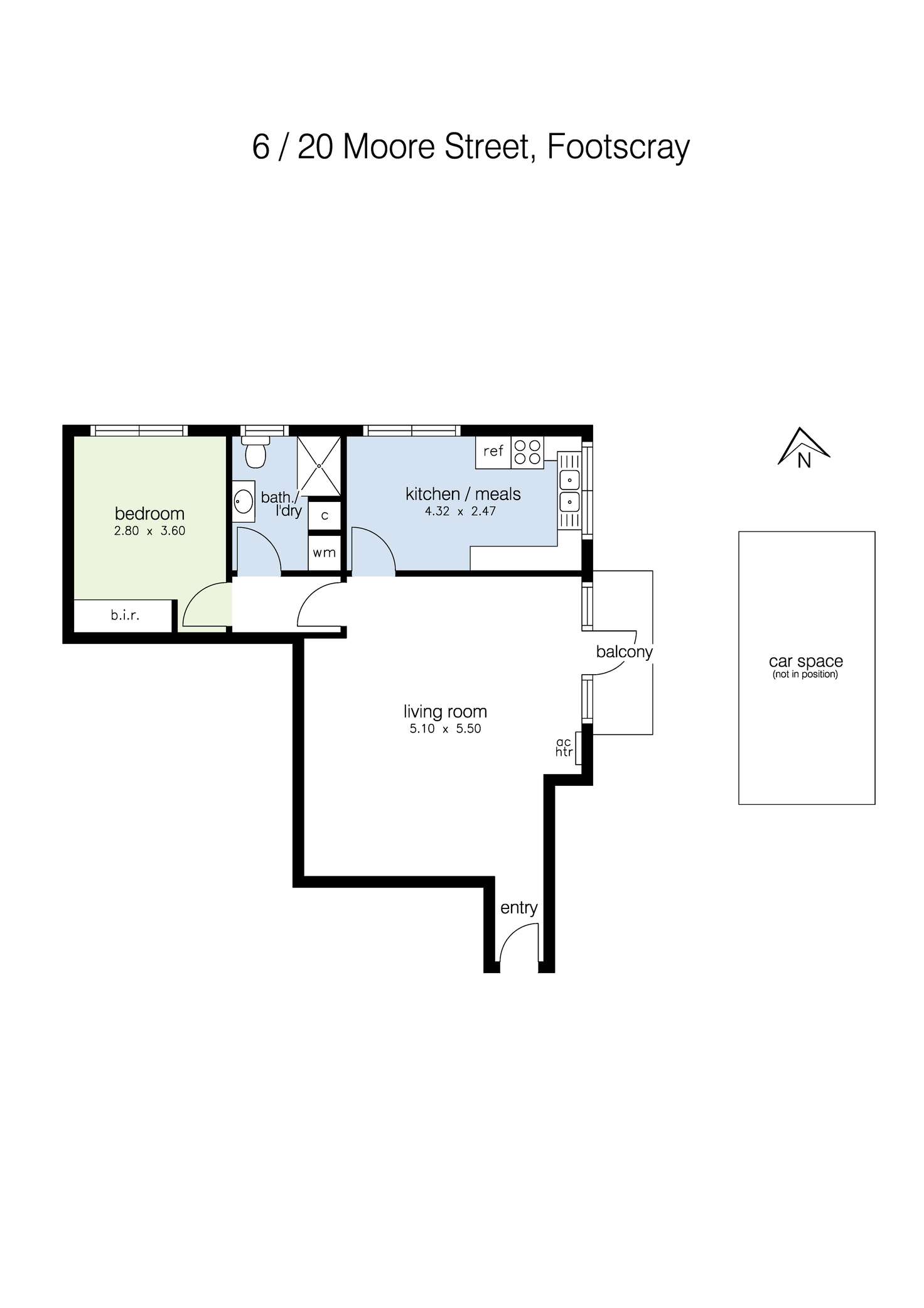 Floorplan of Homely apartment listing, 6/20 Moore Street, Footscray VIC 3011