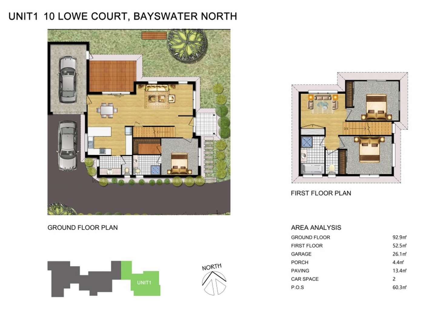 Floorplan of Homely townhouse listing, 1 & 2/10 Lowe Court, Bayswater North VIC 3153
