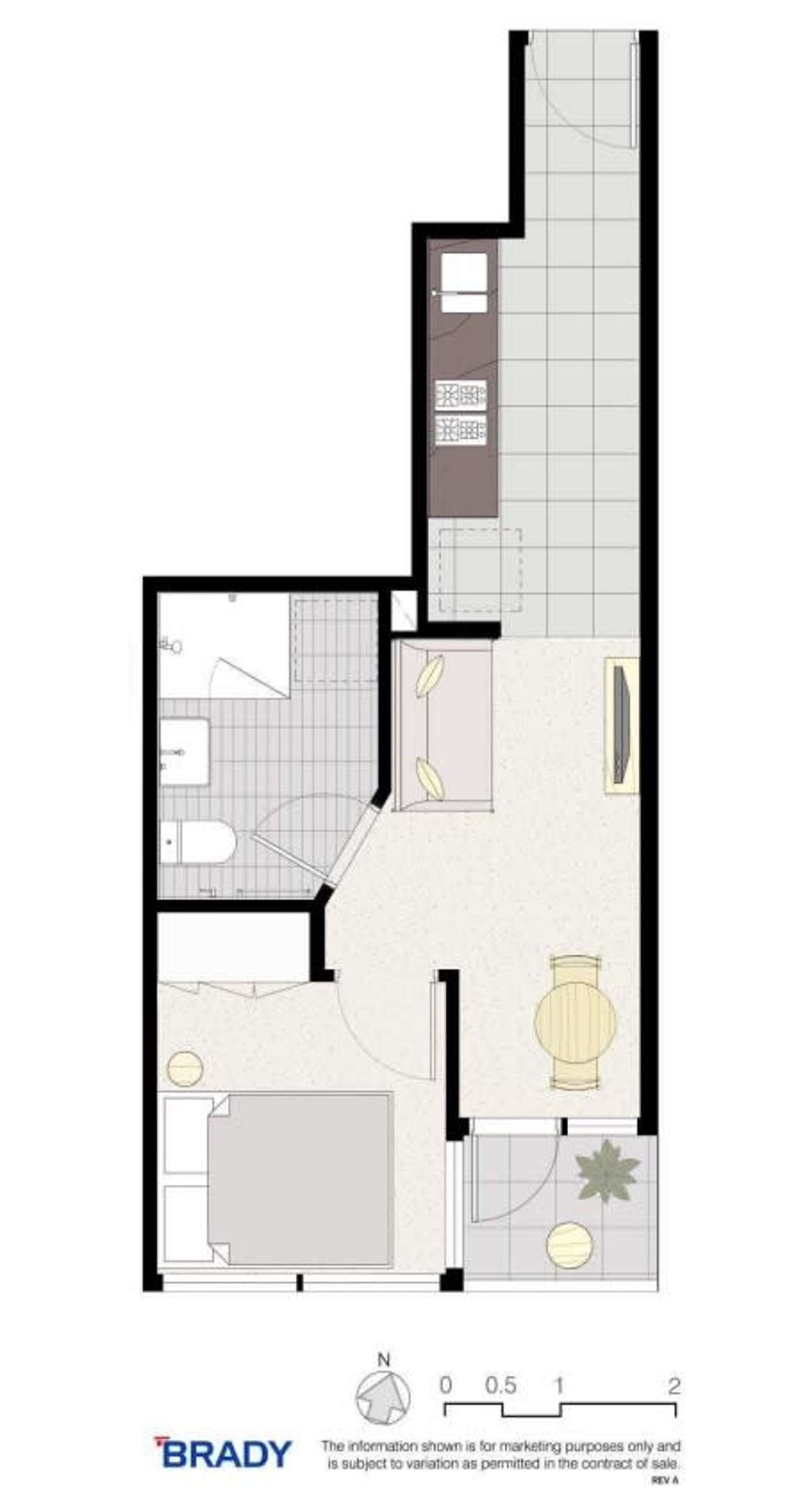 Floorplan of Homely apartment listing, 3408/500 Elizabeth Street, Melbourne VIC 3000