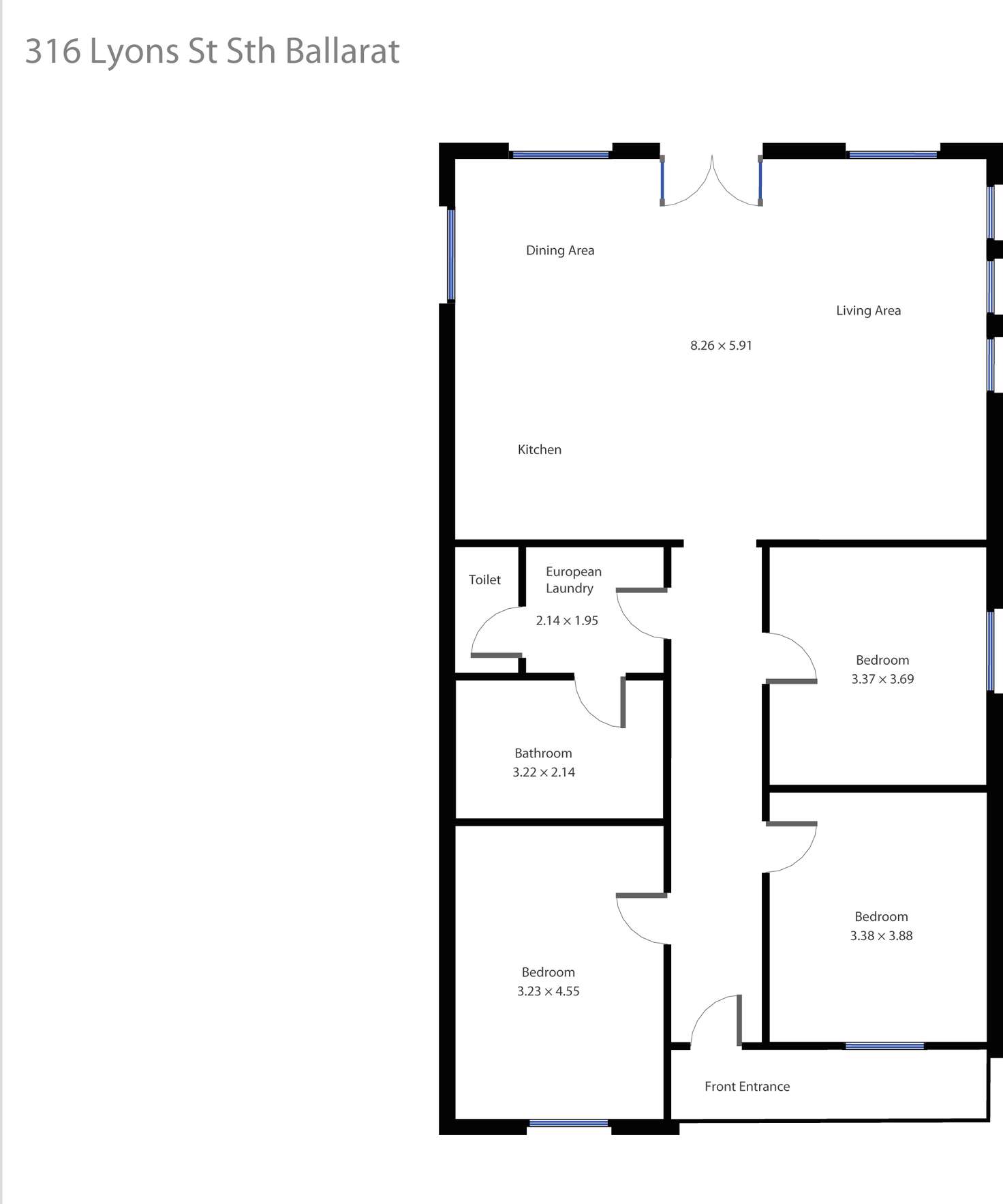 Floorplan of Homely house listing, 316 Lyons Street South, Ballarat Central VIC 3350