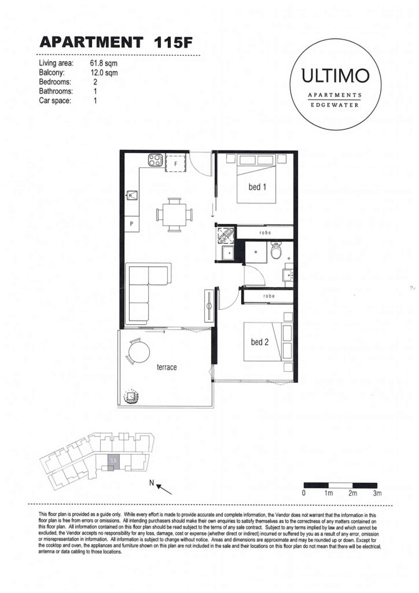 Floorplan of Homely apartment listing, 115/54 La Scala Avenue, Maribyrnong VIC 3032