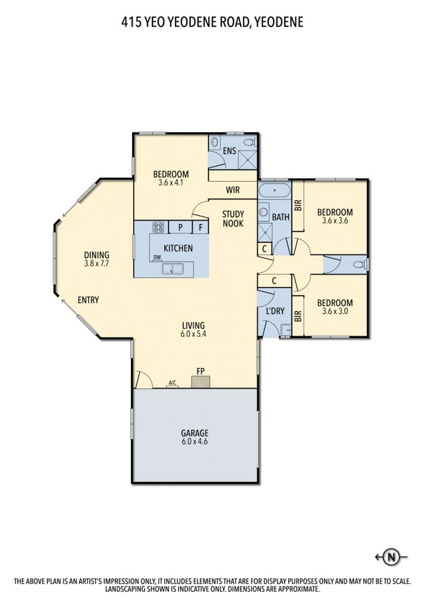 Floorplan of Homely lifestyle listing, 415 Yeo-Yeodene Road, Yeodene VIC 3249