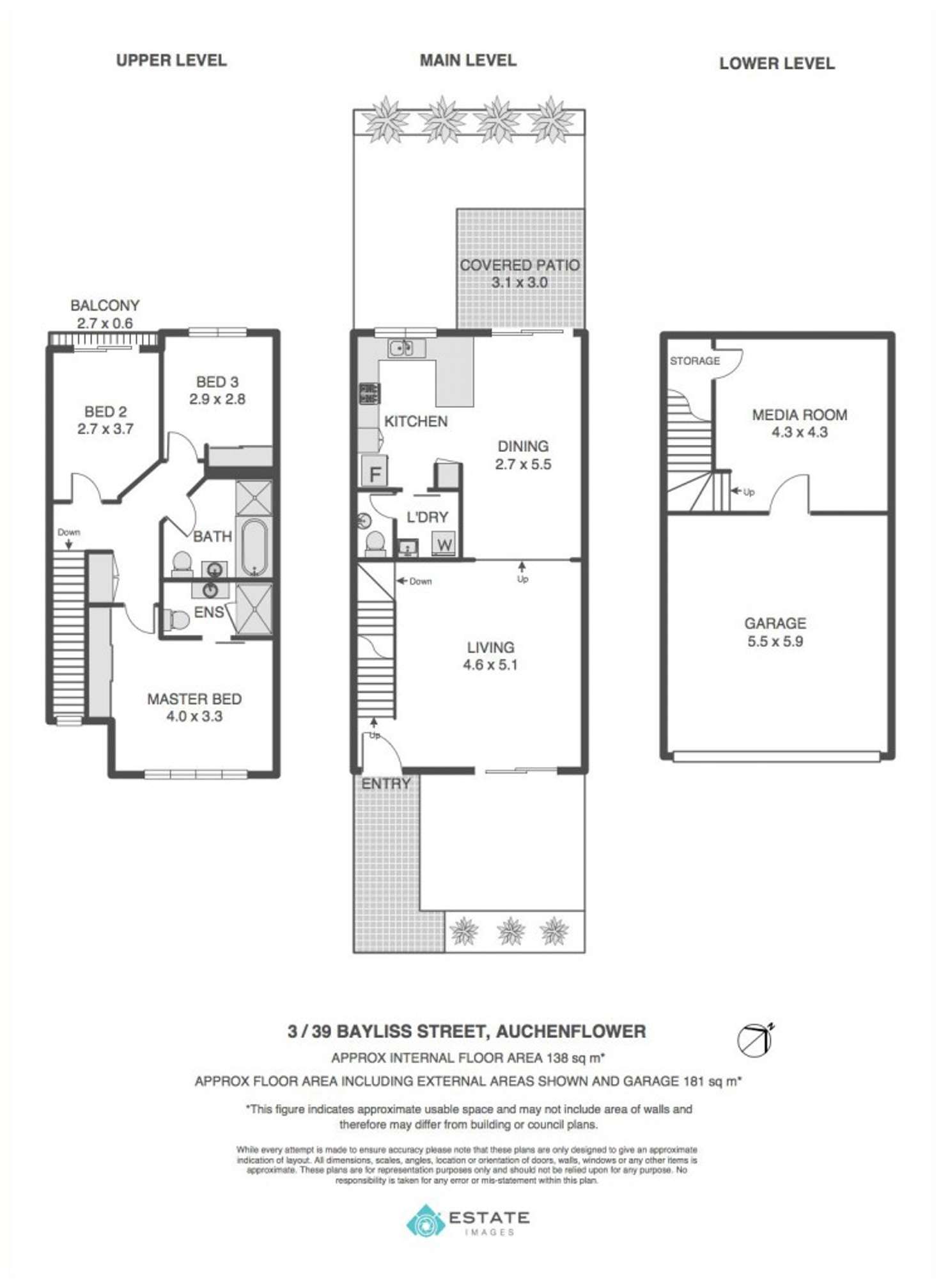 Floorplan of Homely townhouse listing, 3/39 Bayliss St, Auchenflower QLD 4066