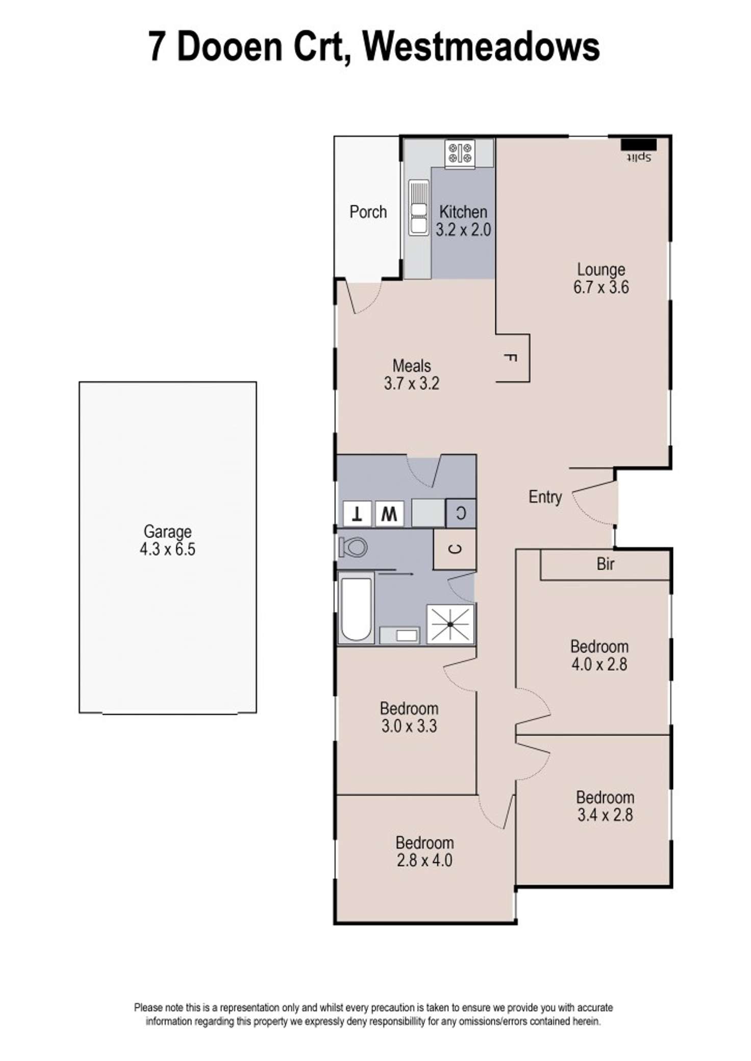 Floorplan of Homely house listing, 7 Dooen Court, Westmeadows VIC 3049