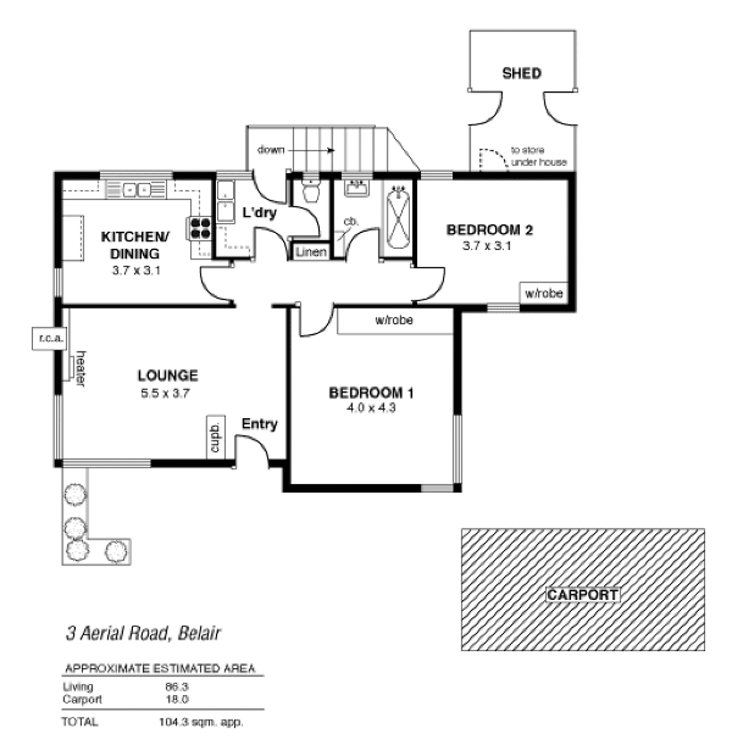 Floorplan of Homely house listing, 3 Aerial Road, Belair SA 5052