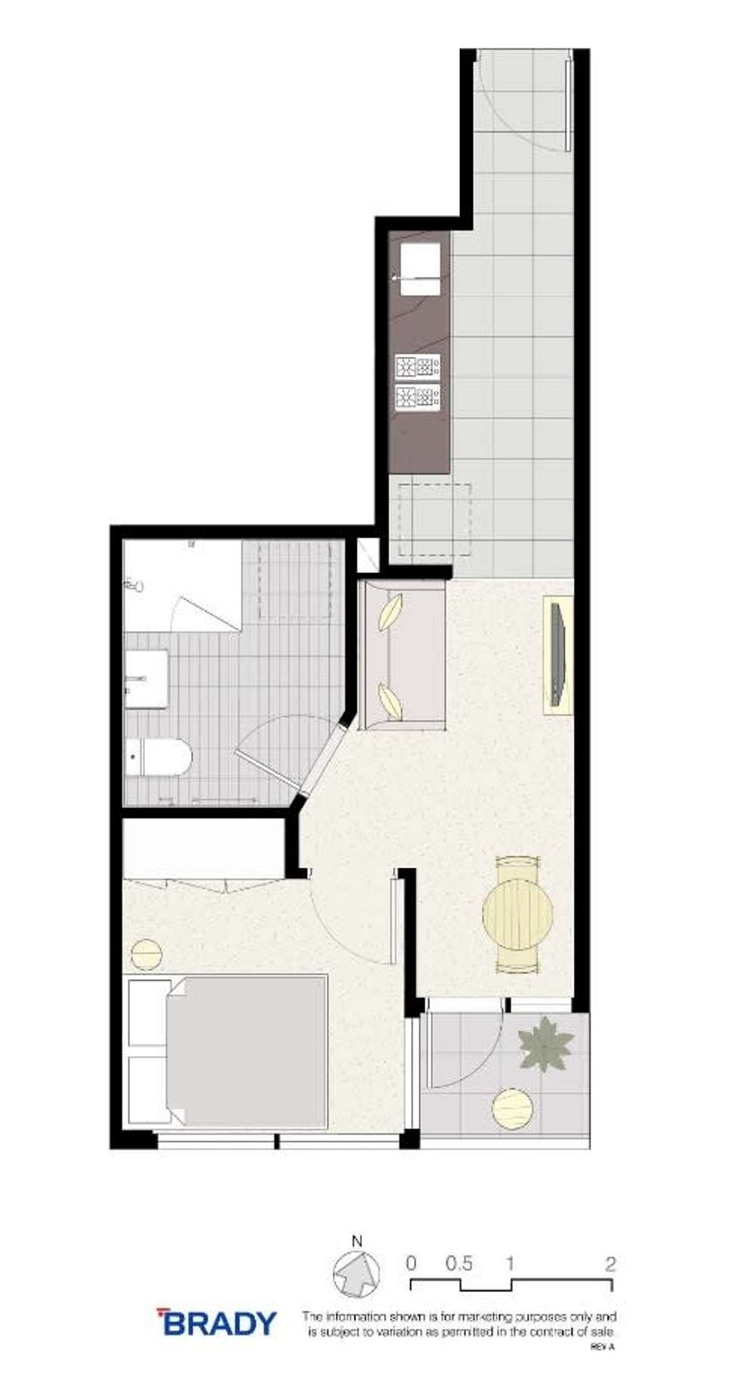 Floorplan of Homely apartment listing, 5208/500 Elizabeth Street, Melbourne VIC 3000