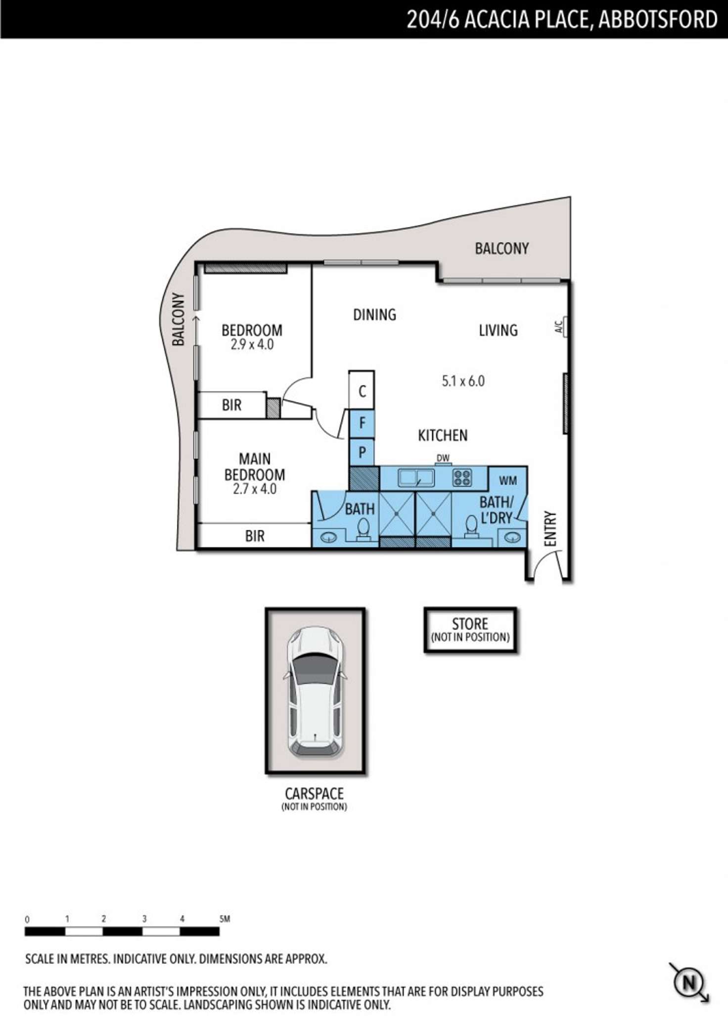 Floorplan of Homely apartment listing, 204/6 Acacia Place, Abbotsford VIC 3067