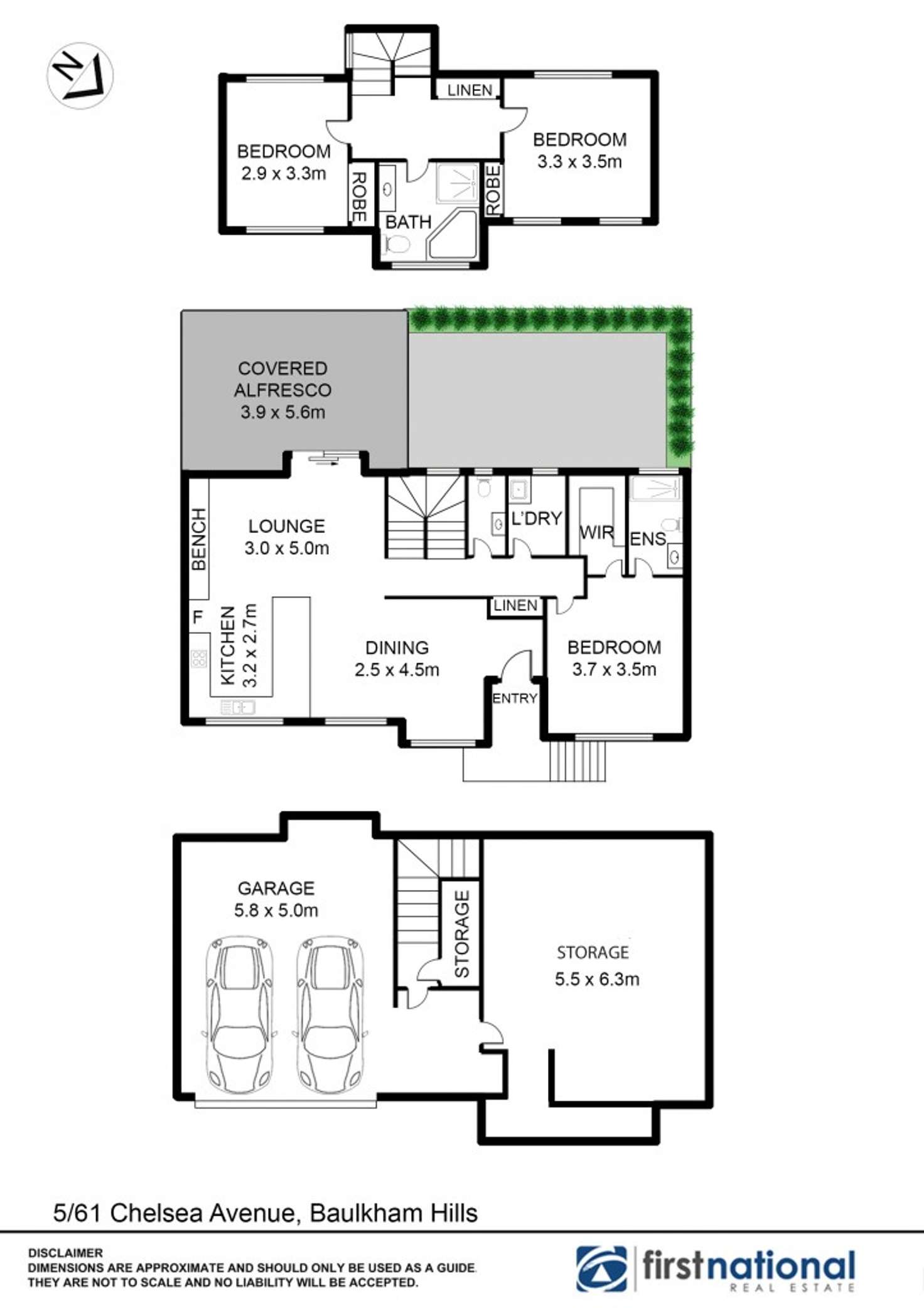 Floorplan of Homely townhouse listing, 5/61 Chelsea Ave, Baulkham Hills NSW 2153