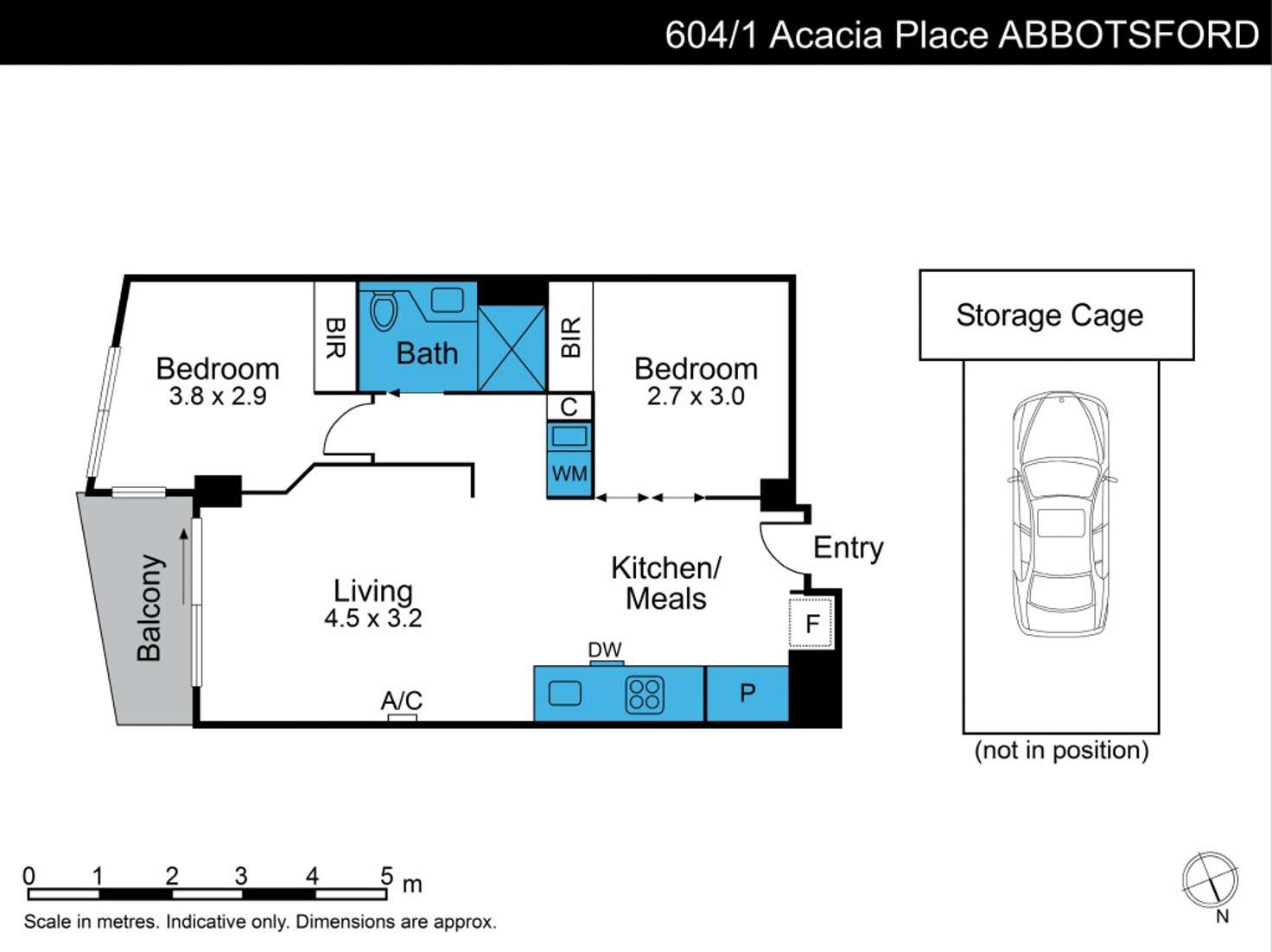Floorplan of Homely apartment listing, 604/1 Acacia Place, Abbotsford VIC 3067