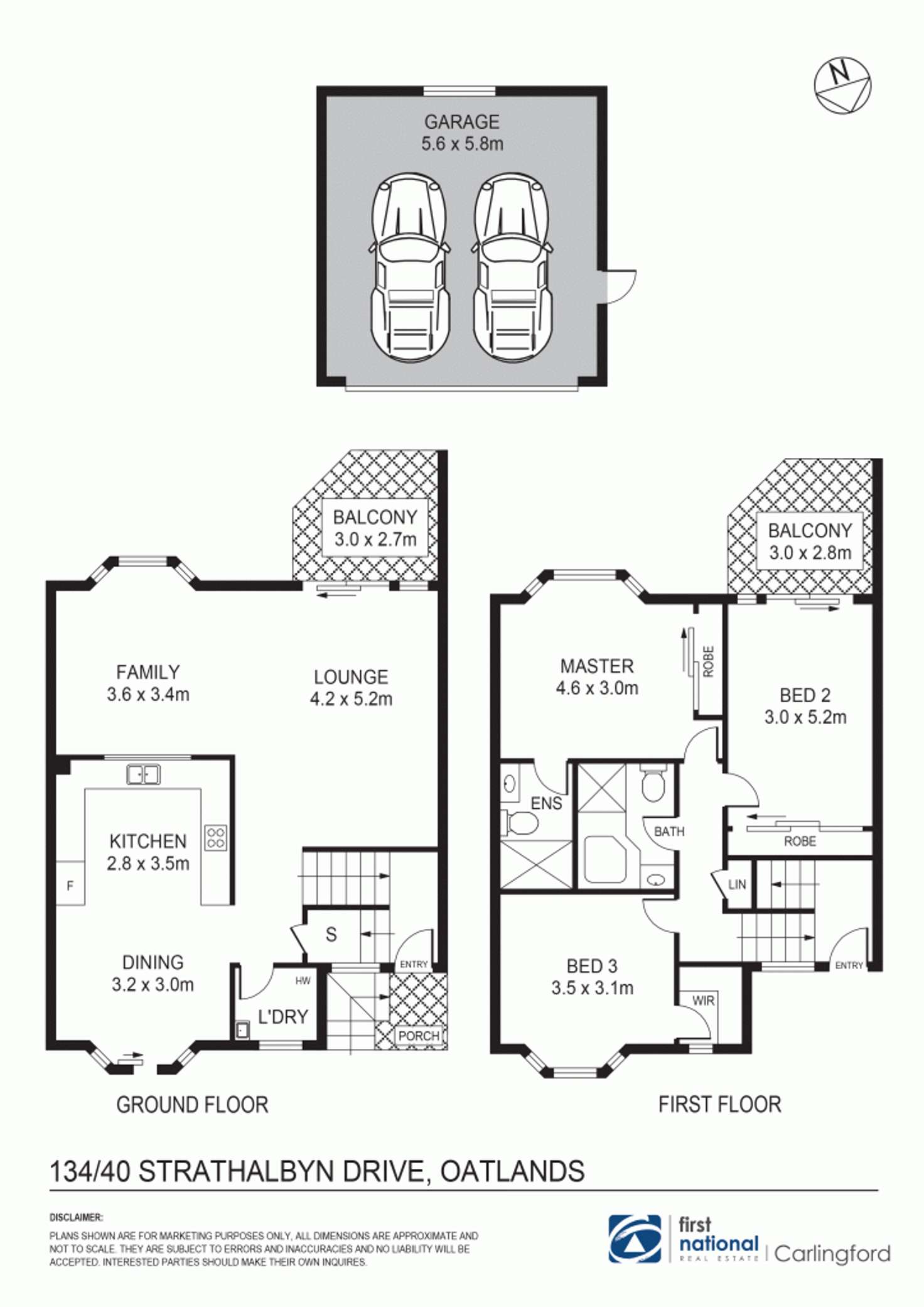 Floorplan of Homely townhouse listing, 134/40 Strathalbyn Drive, Oatlands NSW 2117