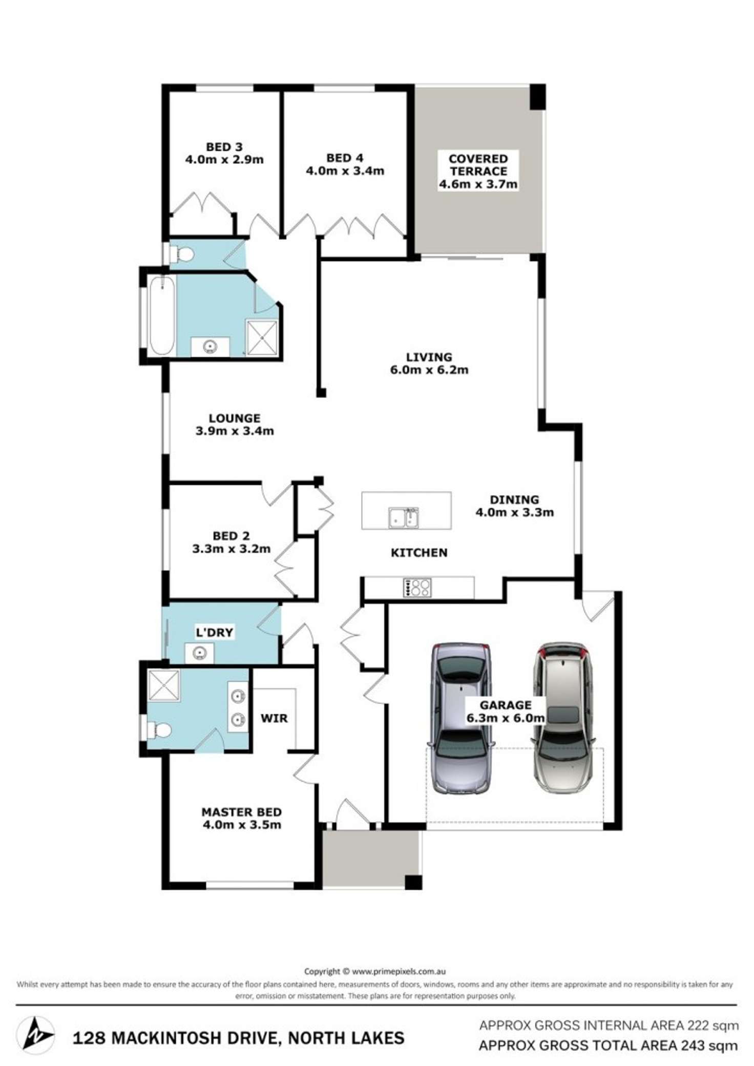 Floorplan of Homely house listing, 128 Mackintosh Drive, North Lakes QLD 4509