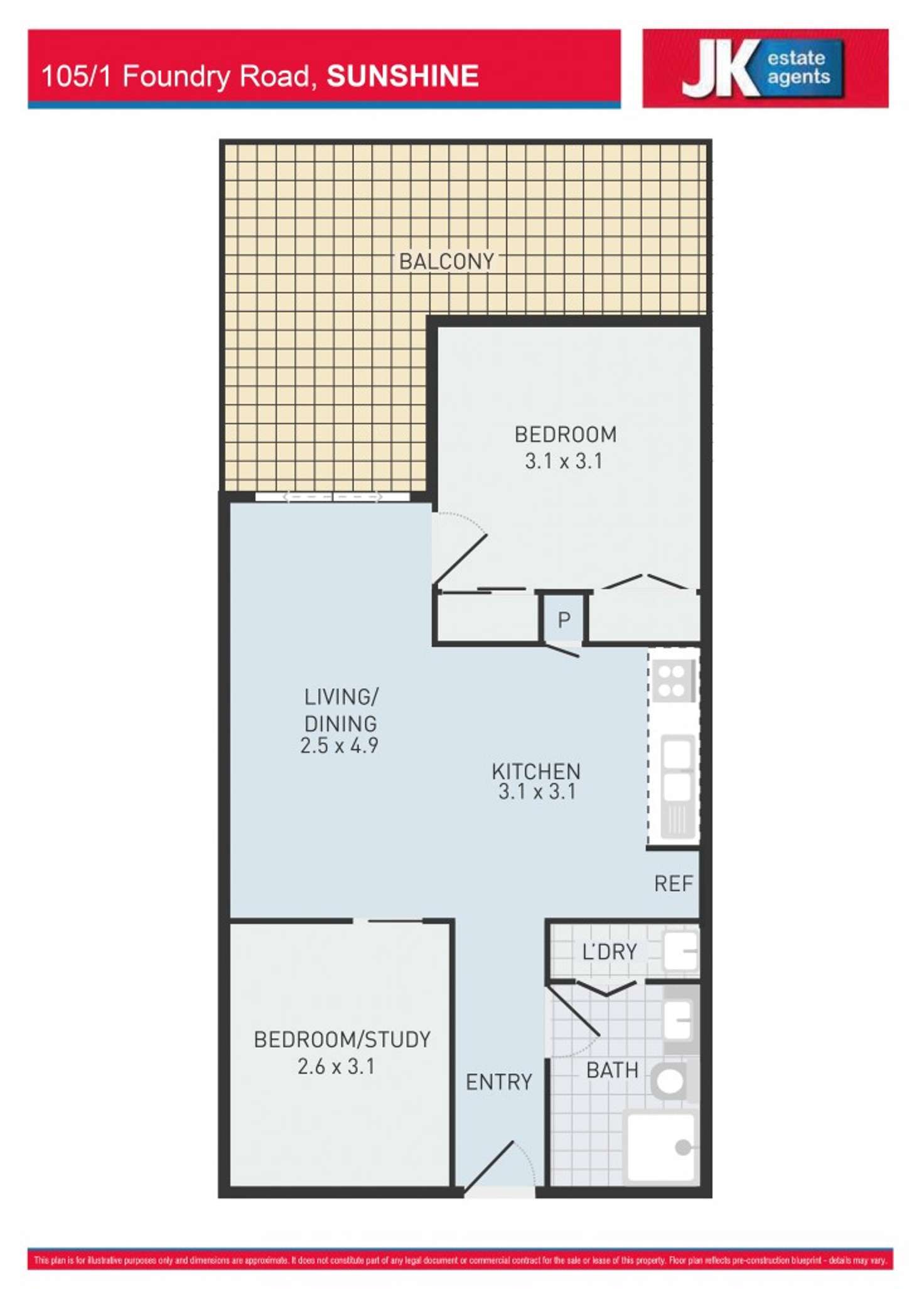 Floorplan of Homely apartment listing, 105/1 Foundry Road, Sunshine VIC 3020