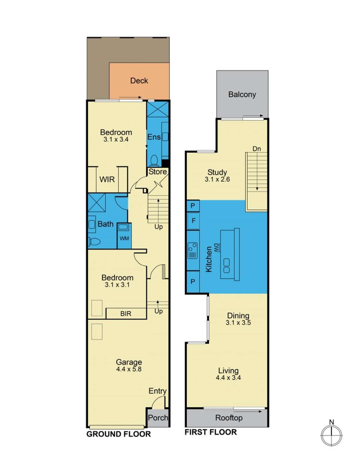 Floorplan of Homely townhouse listing, 36 Little Turner Street, Abbotsford VIC 3067