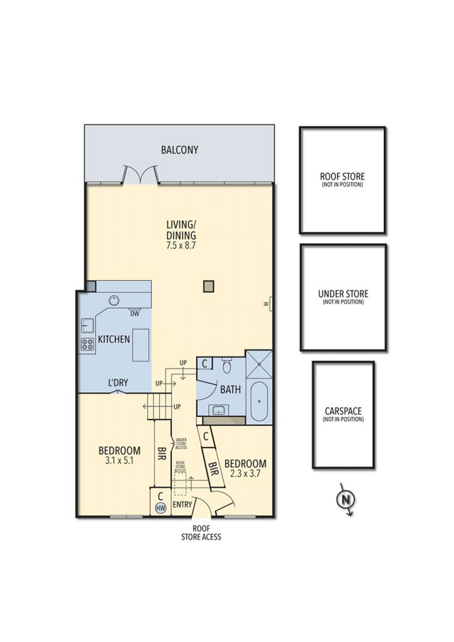 Floorplan of Homely apartment listing, 101/1-3 Dods Street, Brunswick VIC 3056