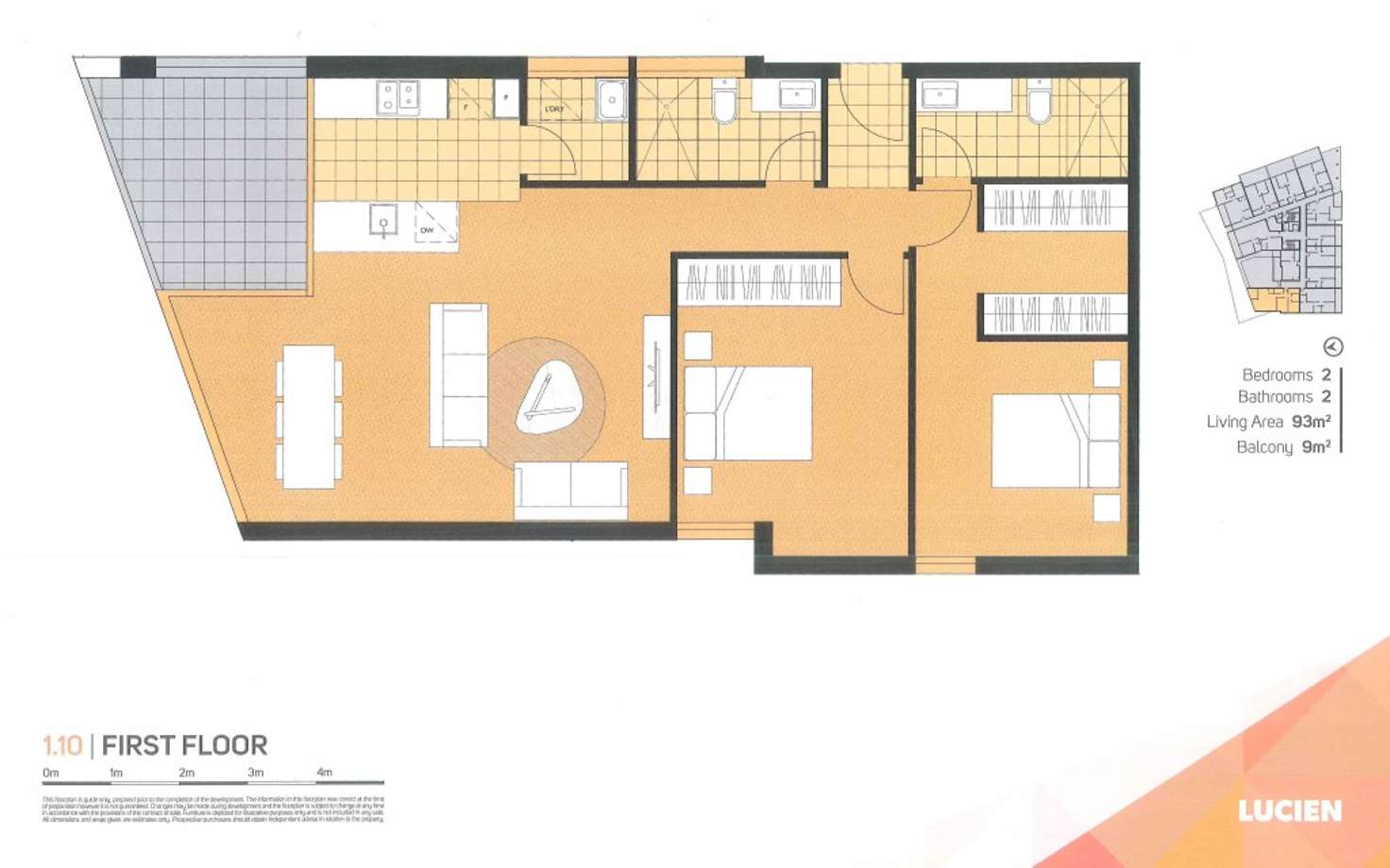Floorplan of Homely apartment listing, 110/88 La Scala Avenue, Maribyrnong VIC 3032
