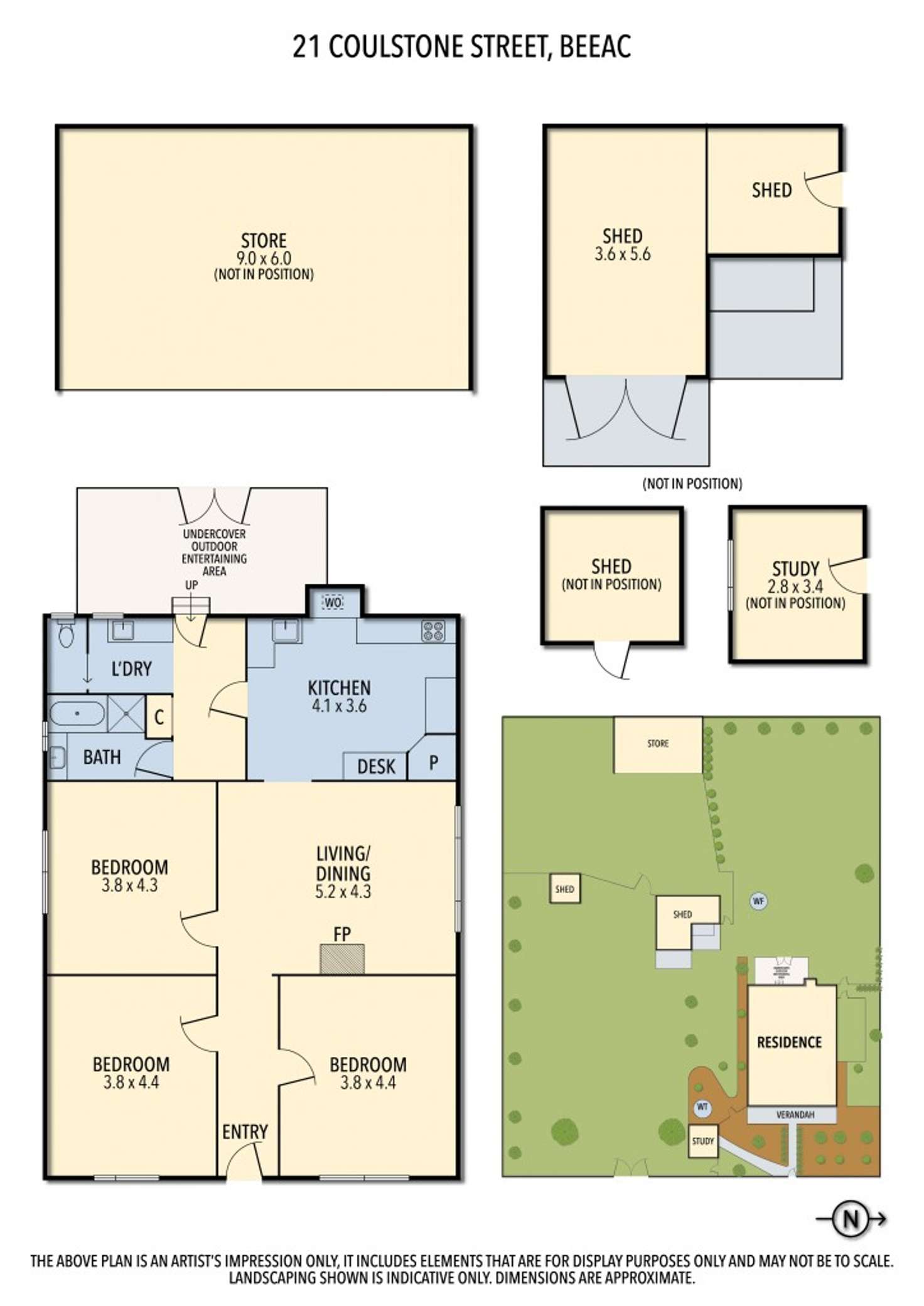 Floorplan of Homely ruralOther listing, 21 Coulston Street, Beeac VIC 3251