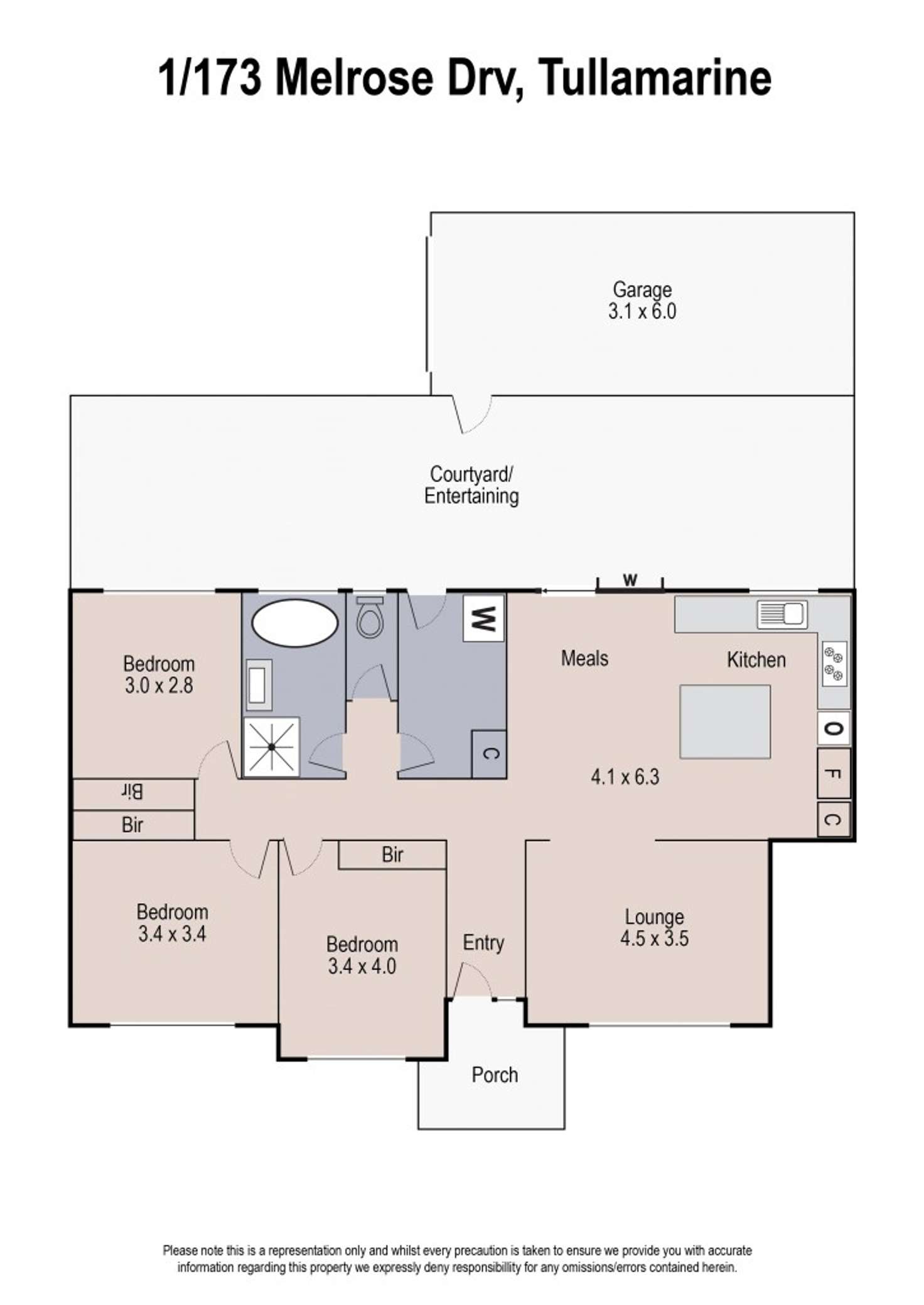 Floorplan of Homely house listing, 1/173 Melrose Drive, Tullamarine VIC 3043