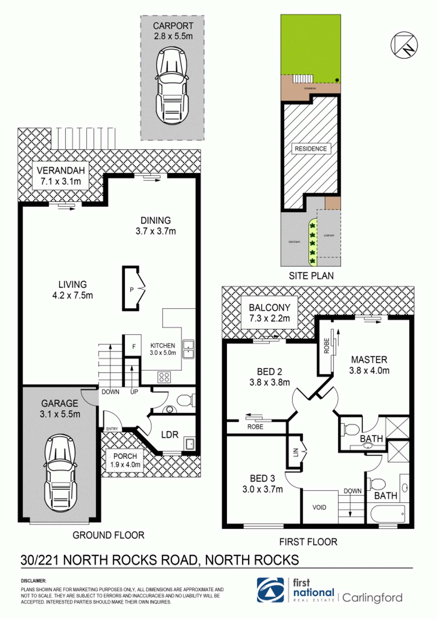 Floorplan of Homely townhouse listing, 30/221A North Rocks Road, North Rocks NSW 2151