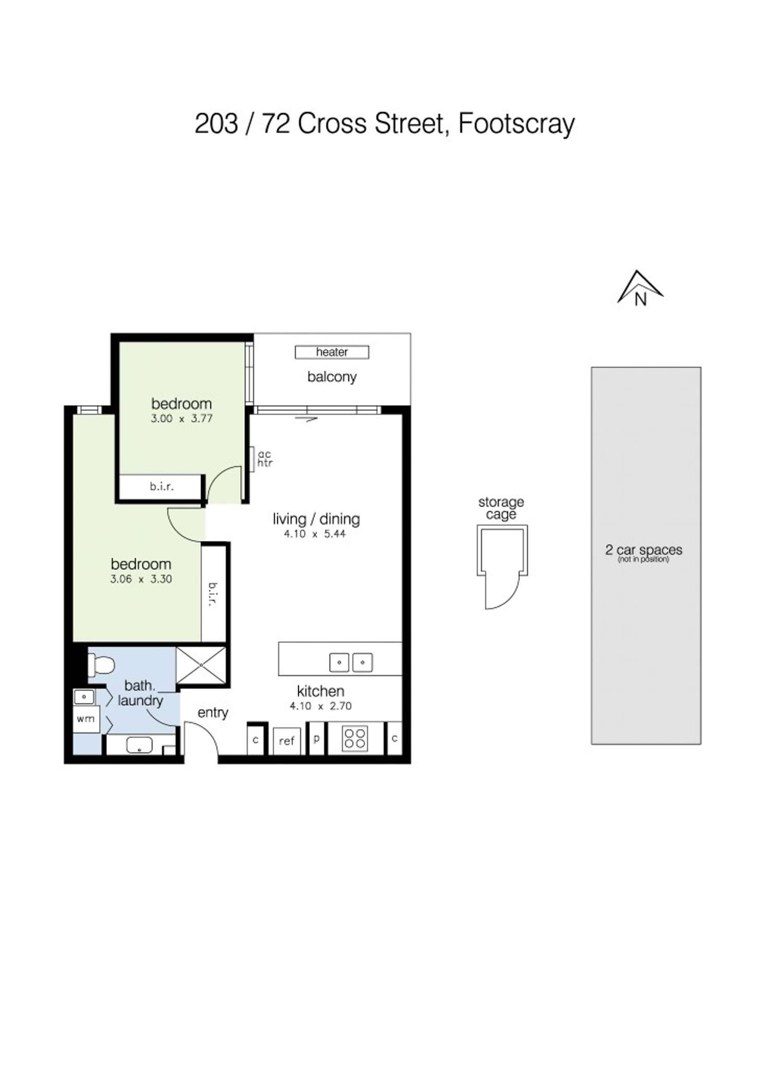 Floorplan of Homely apartment listing, 203/72 Cross Street, Footscray VIC 3011