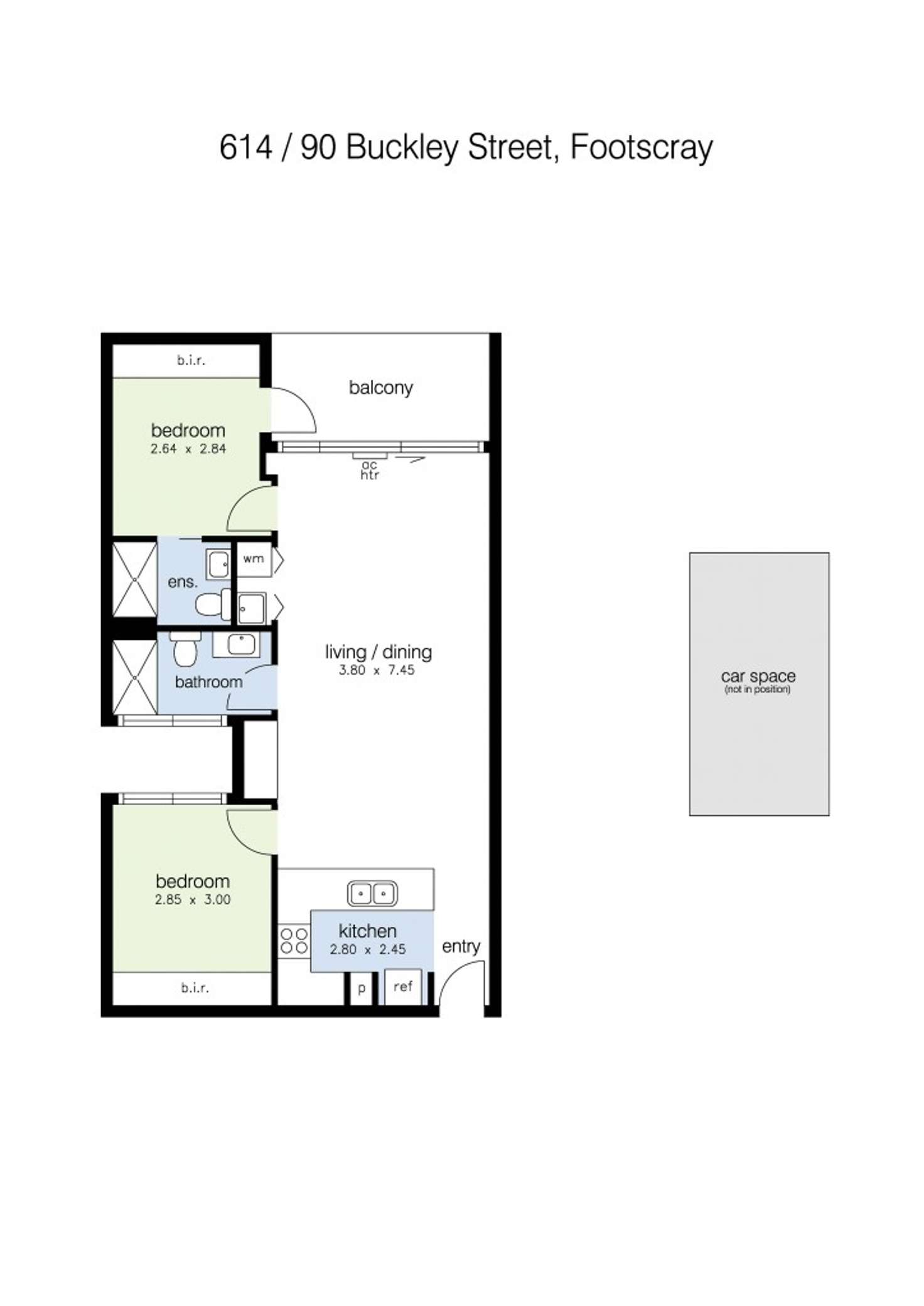 Floorplan of Homely apartment listing, 614/90 Buckley Street, Footscray VIC 3011