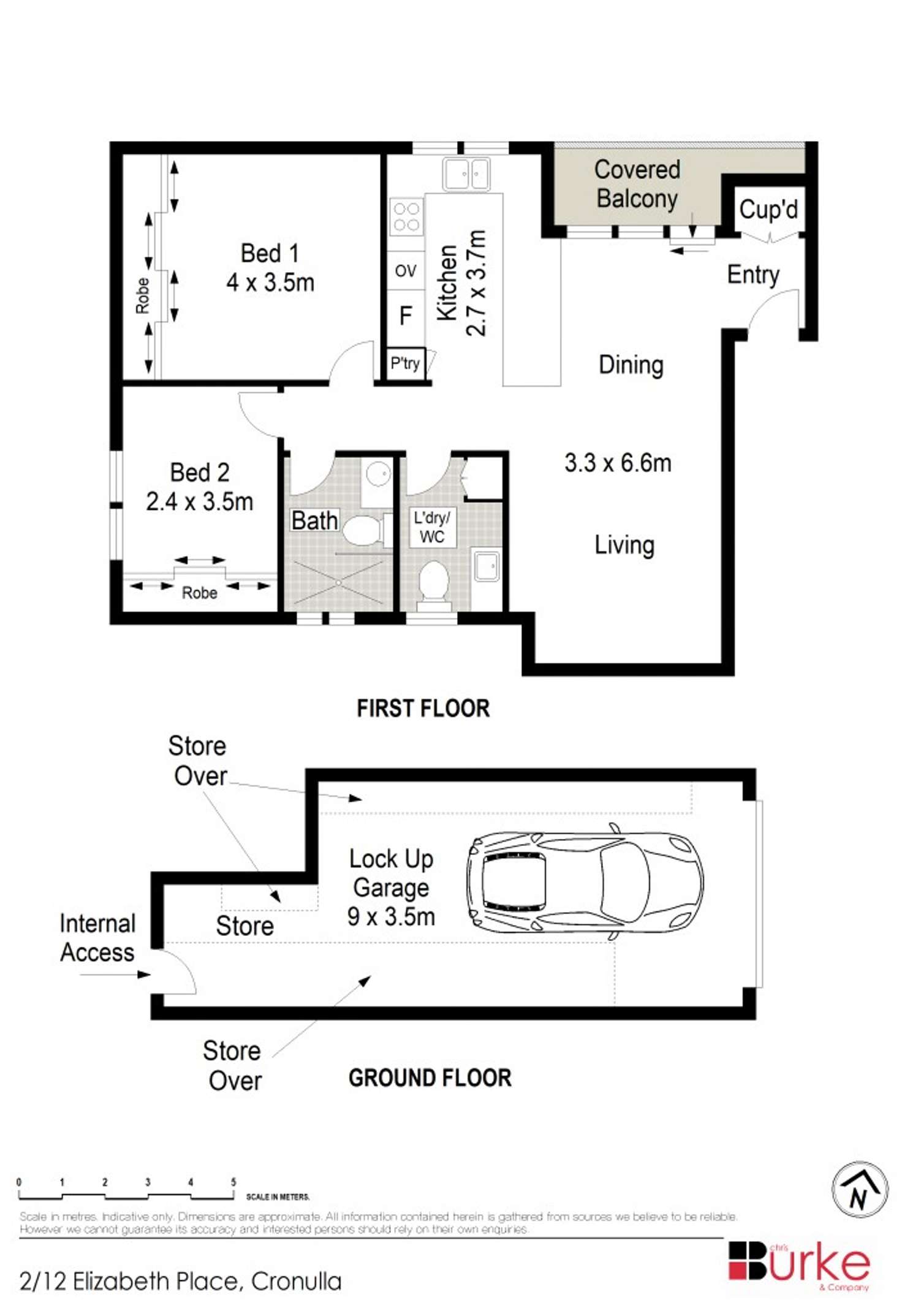 Floorplan of Homely unit listing, 2/12 Elizabeth Place, Cronulla NSW 2230