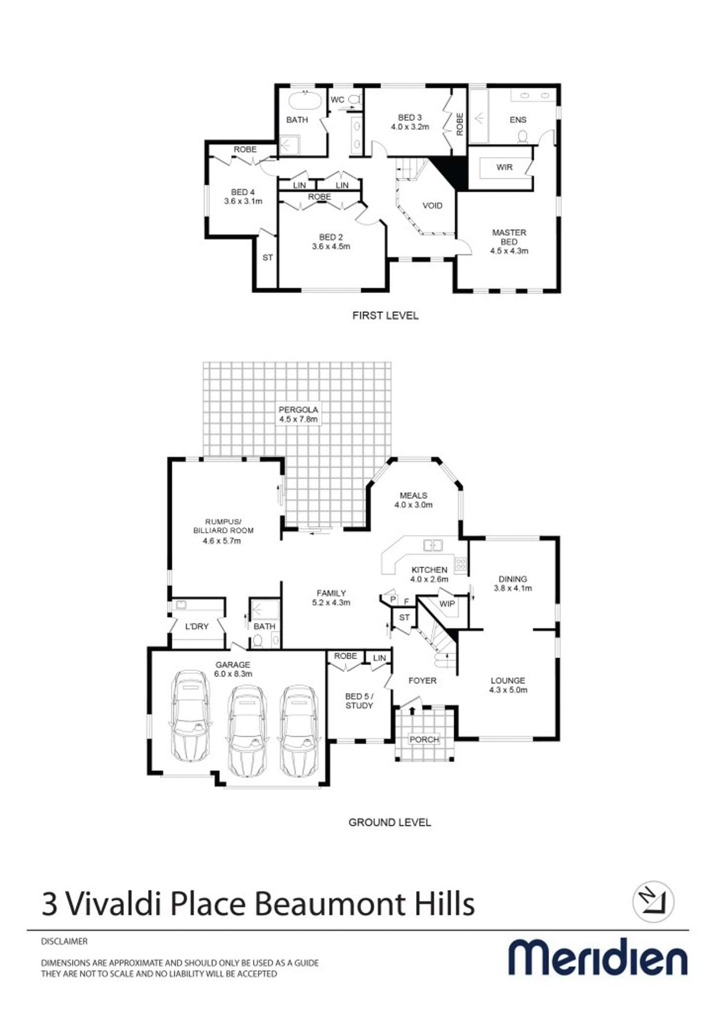 Floorplan of Homely house listing, 3 Vivaldi Place, Beaumont Hills NSW 2155