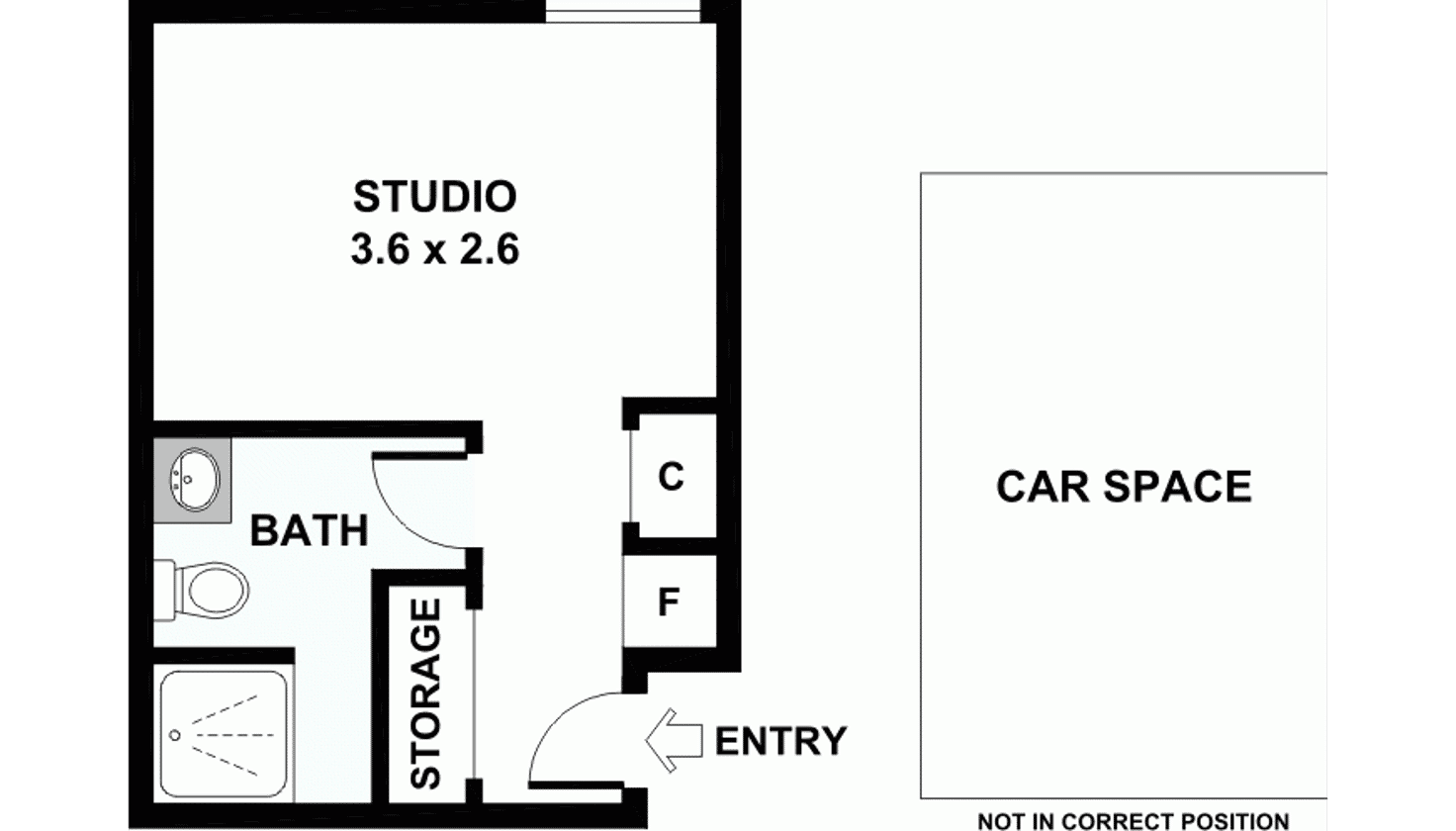 Floorplan of Homely studio listing, 1128/572 St Kilda Road, Melbourne VIC 3004