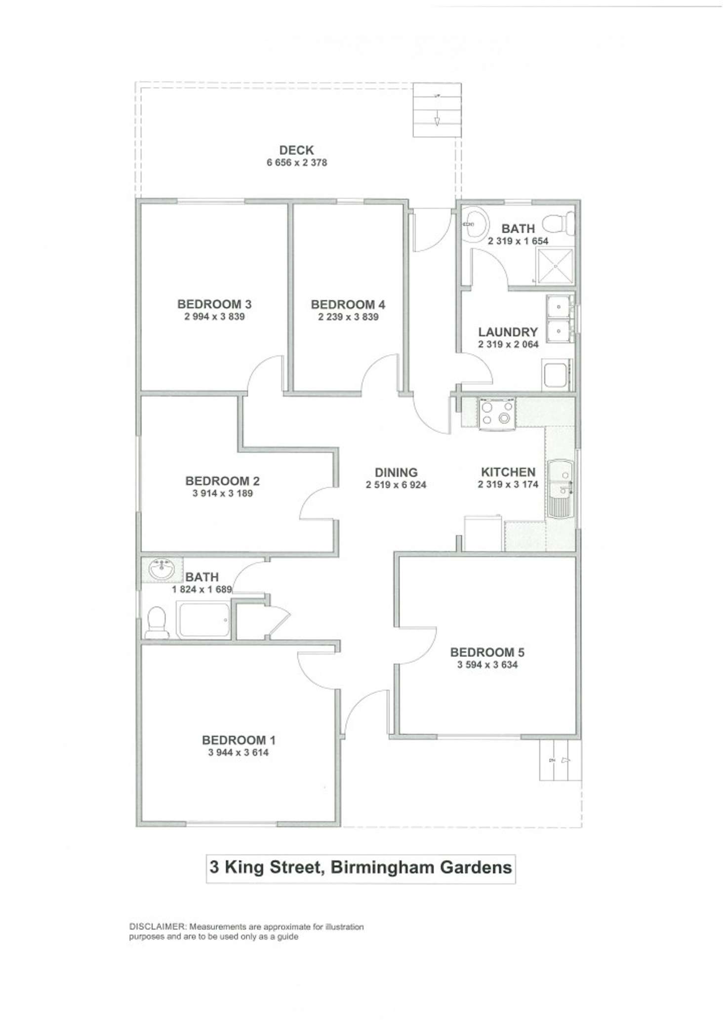 Floorplan of Homely house listing, 3 King Street,, Birmingham Gardens NSW 2287