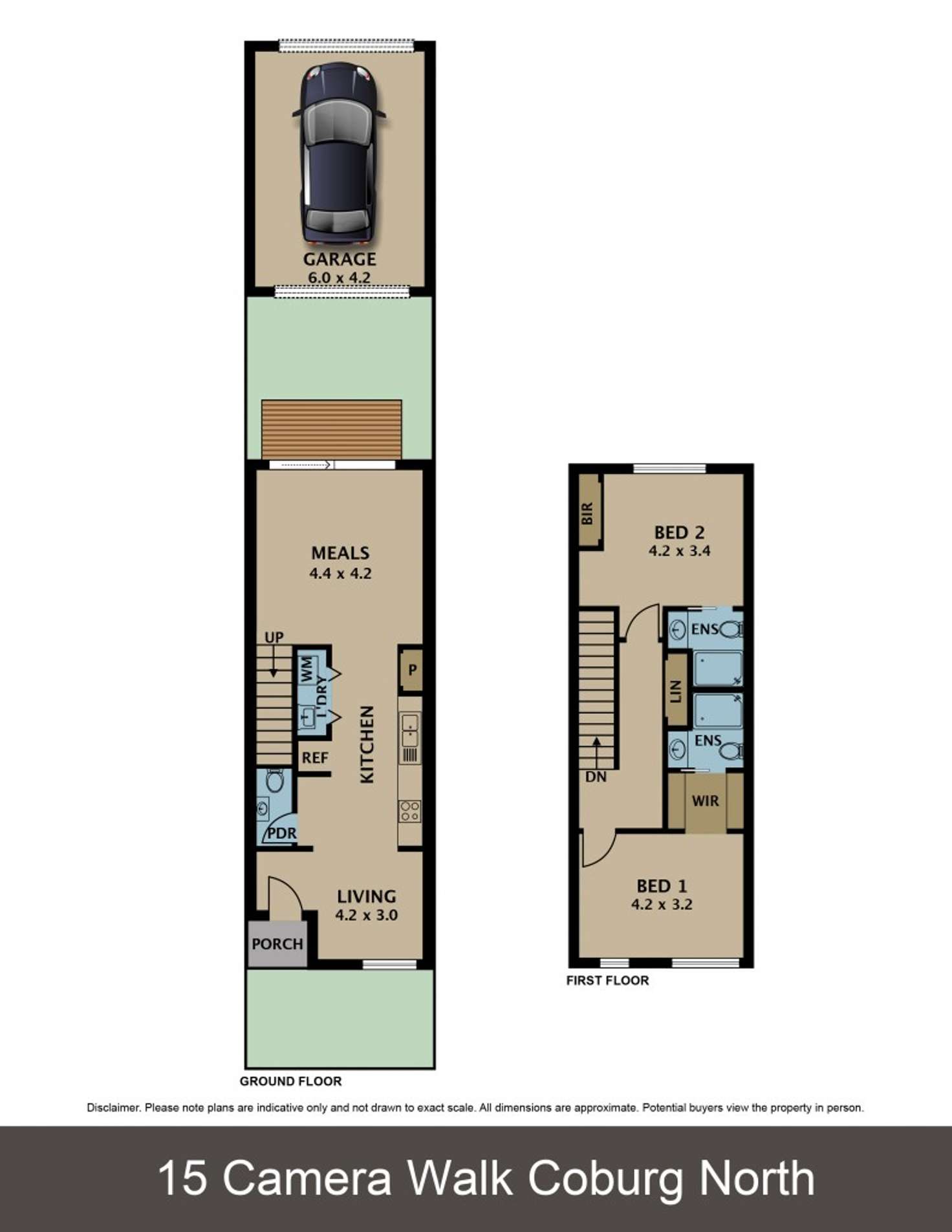 Floorplan of Homely townhouse listing, 15 Camera Walk, Coburg North VIC 3058