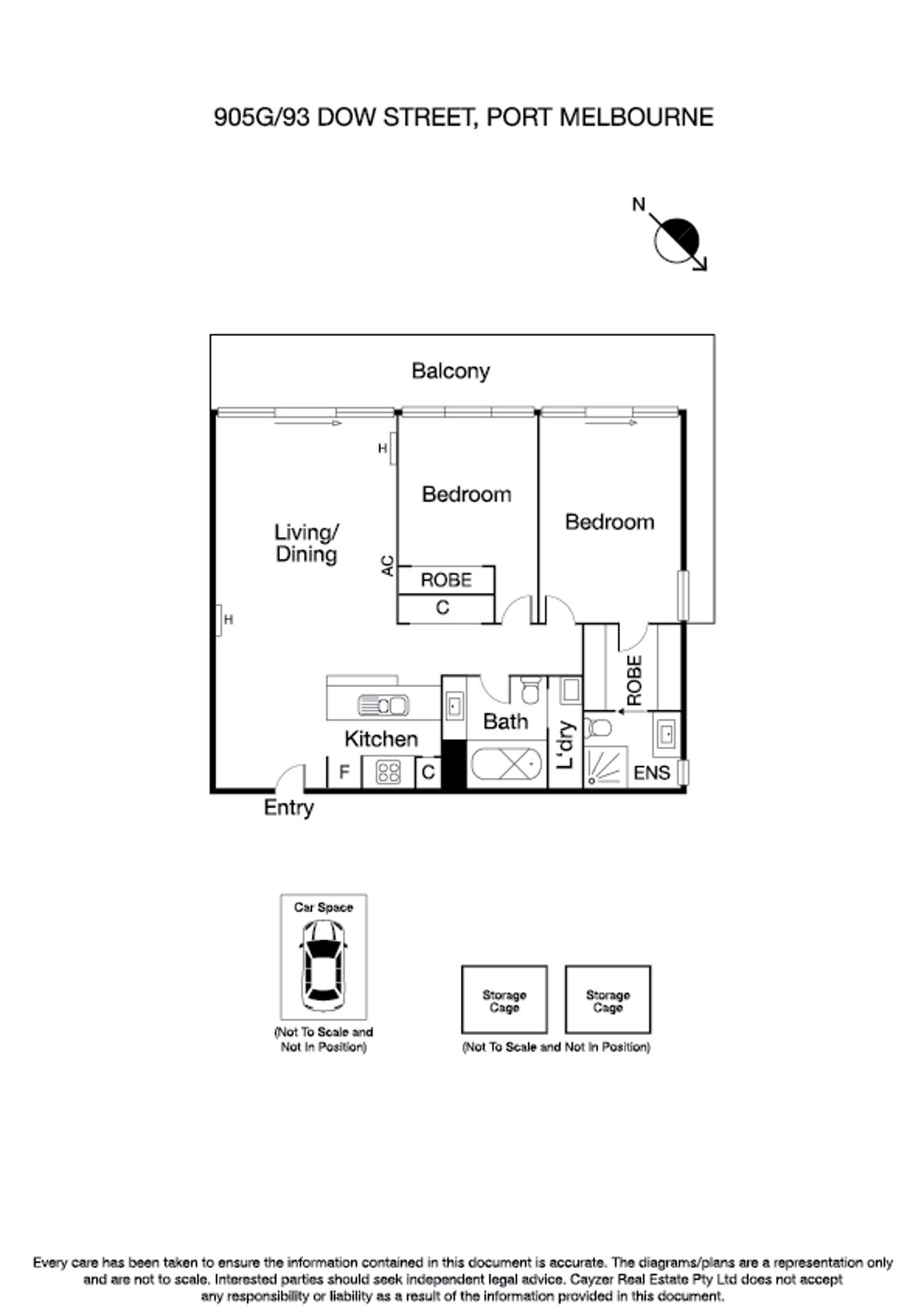 Floorplan of Homely apartment listing, 905/93 Dow Street, Port Melbourne VIC 3207