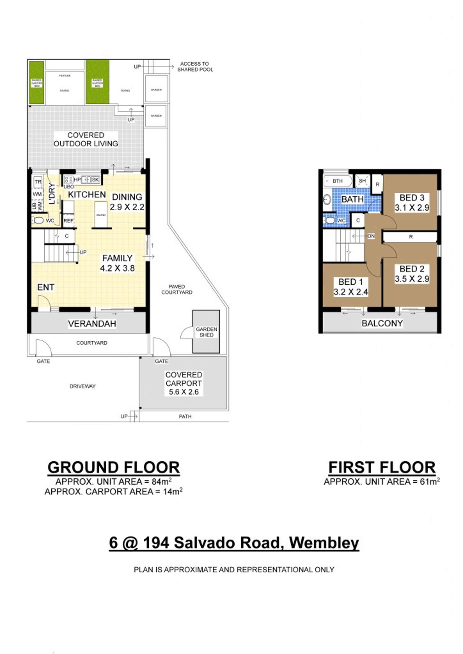 Floorplan of Homely unit listing, 6/194 Salvado Road, Wembley WA 6014