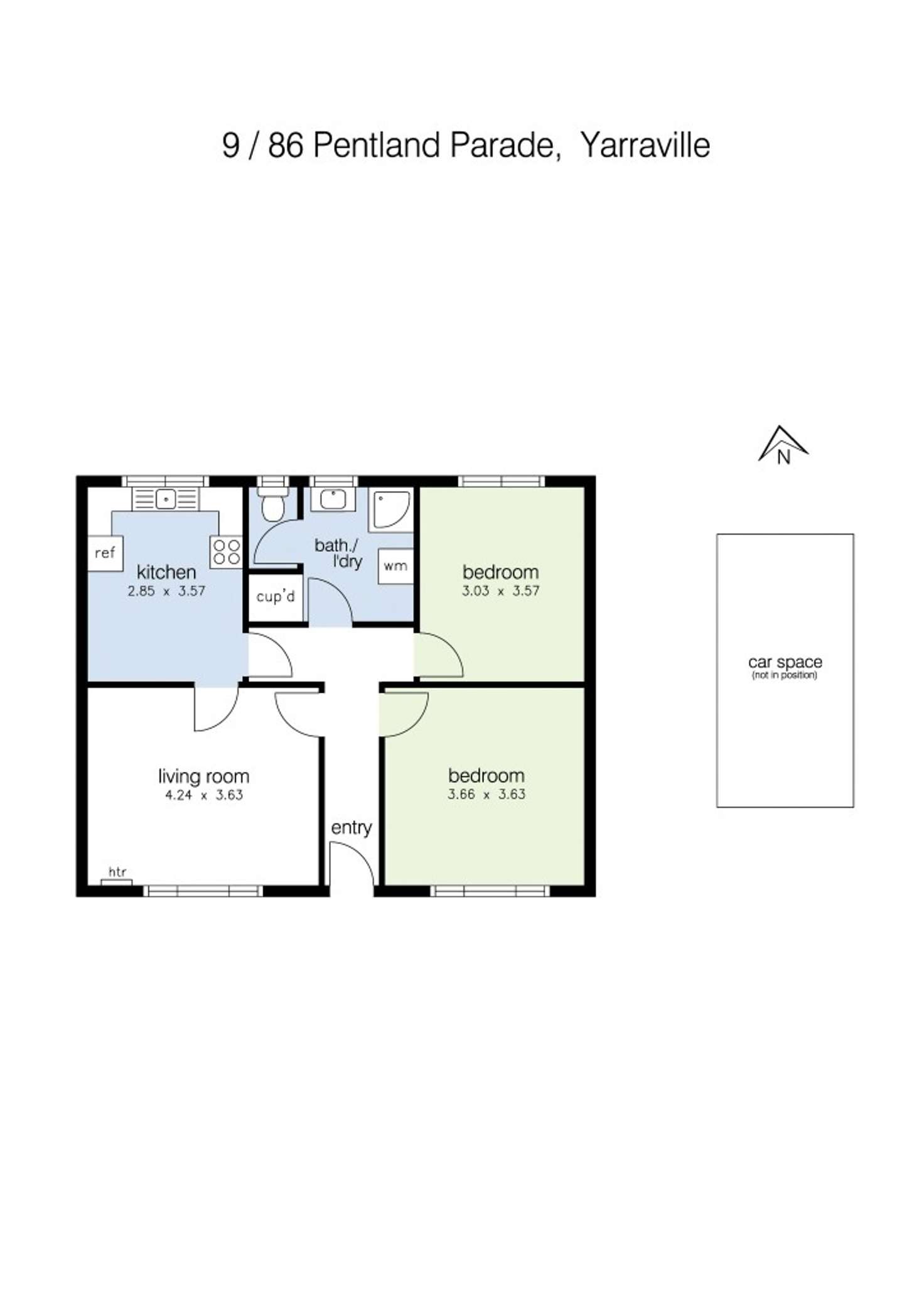 Floorplan of Homely unit listing, 9/86 Pentland Parade, Yarraville VIC 3013