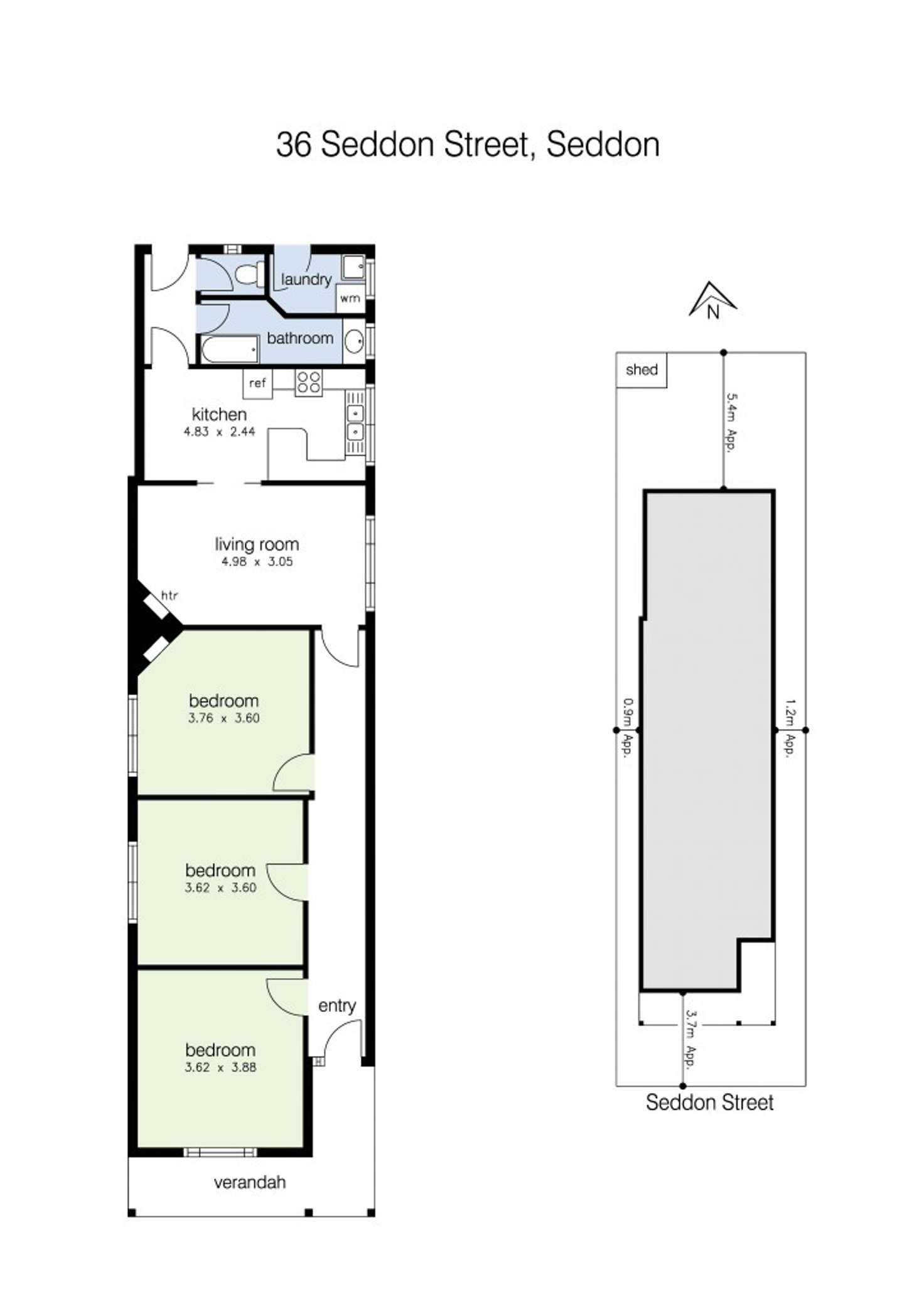 Floorplan of Homely house listing, 36 Seddon Street, Seddon VIC 3011