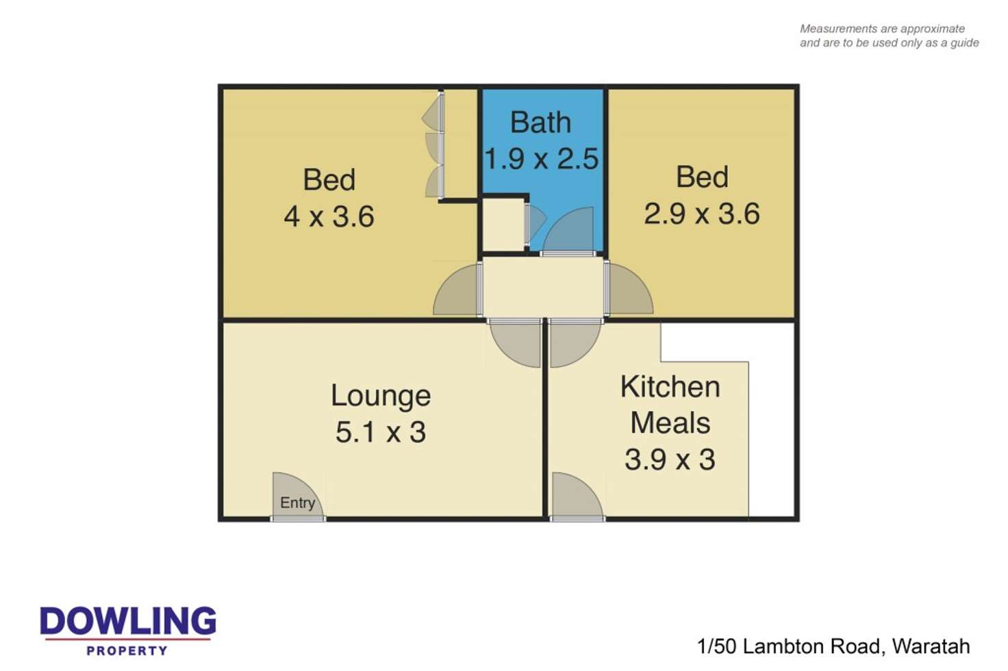 Floorplan of Homely unit listing, 1/50 Lambton Road, Waratah NSW 2298