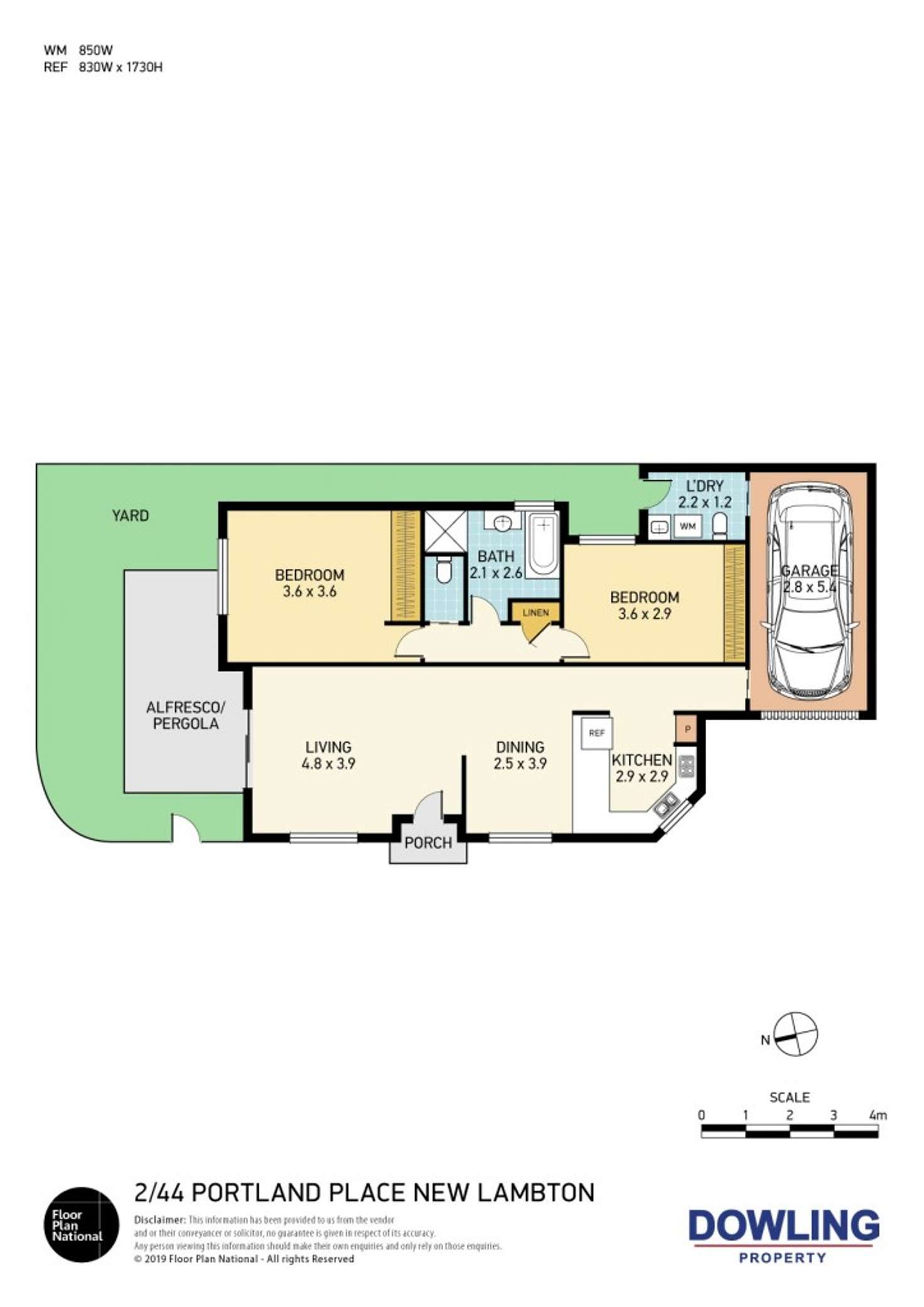 Floorplan of Homely villa listing, 2/44 Portland Place, New Lambton NSW 2305