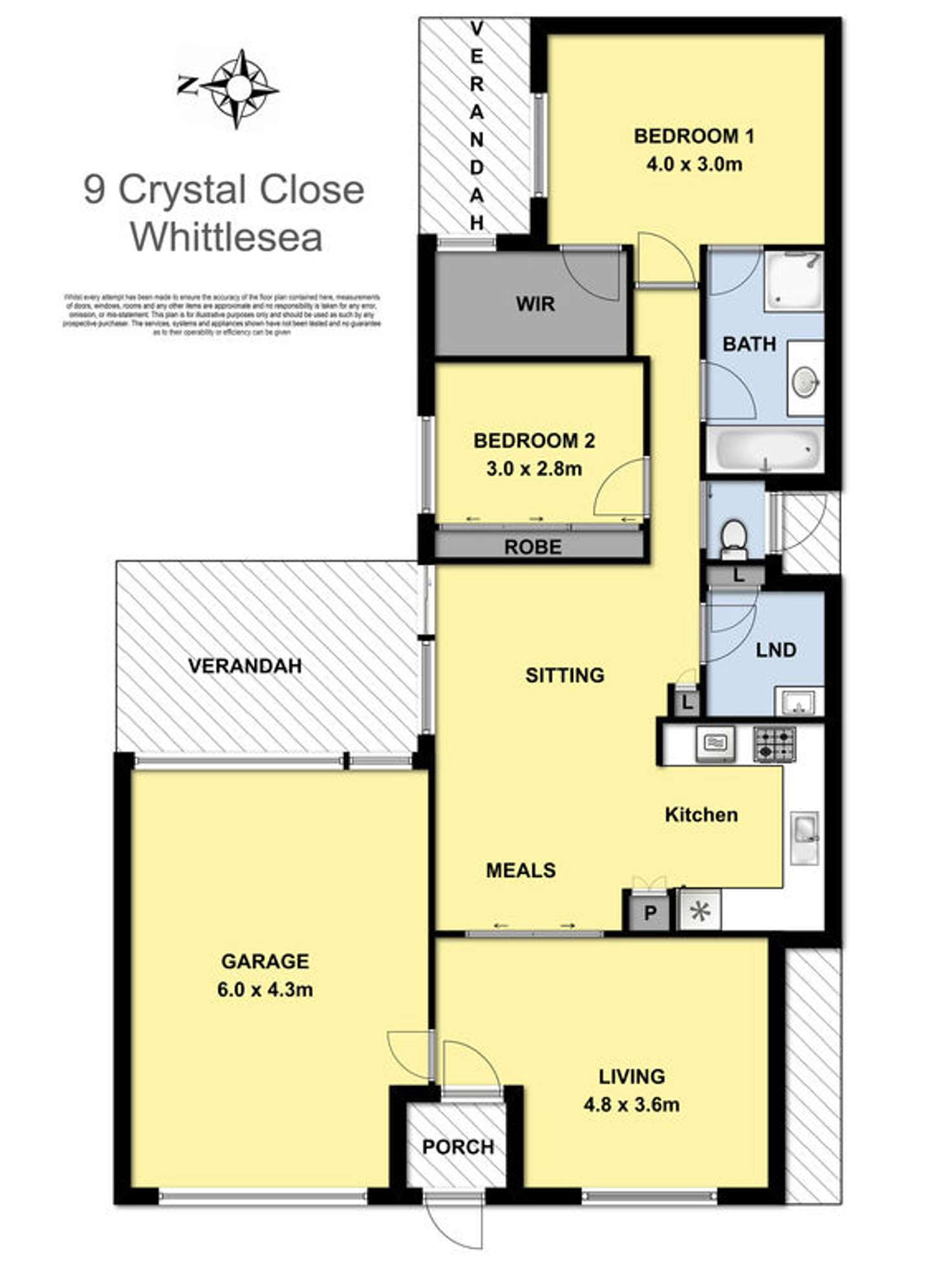 Floorplan of Homely house listing, 9 Crystal Close, Whittlesea VIC 3757