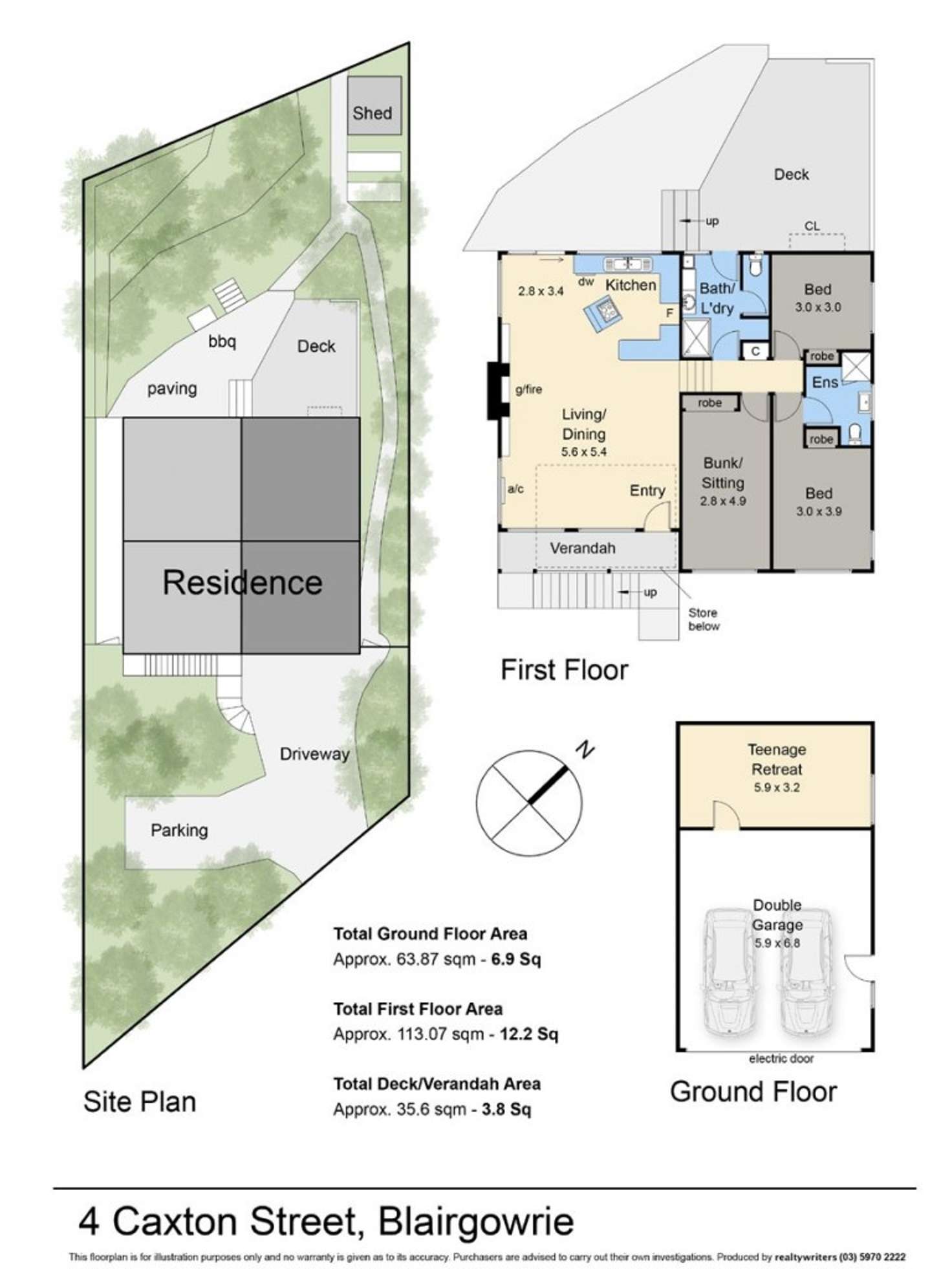 Floorplan of Homely house listing, 4 Caxton Street, Blairgowrie VIC 3942